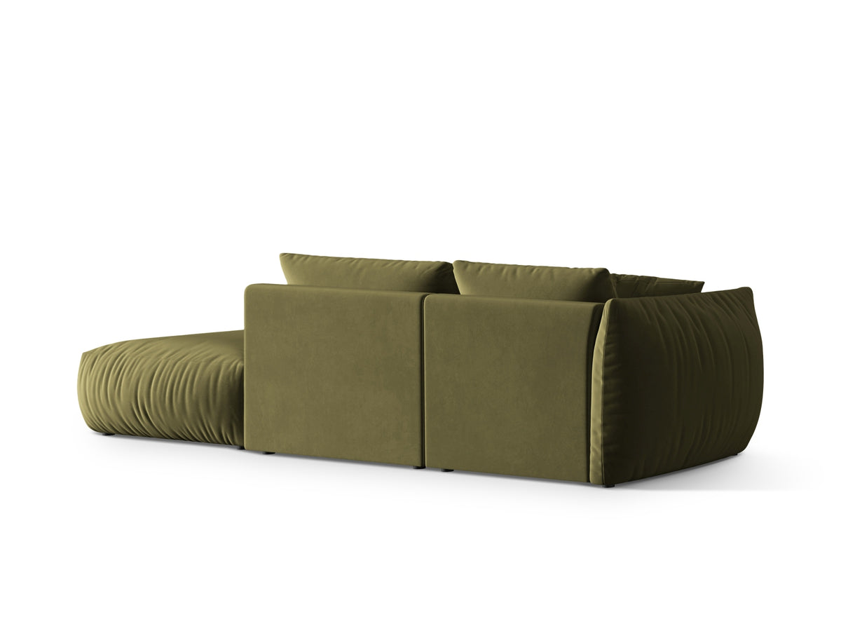 Chris Velour Modular Sofa rechts 3 Sitzer in Light Green-Casino präsentiert im Onlineshop von KAQTU Design AG. 3er Sofa ist von Micadoni
