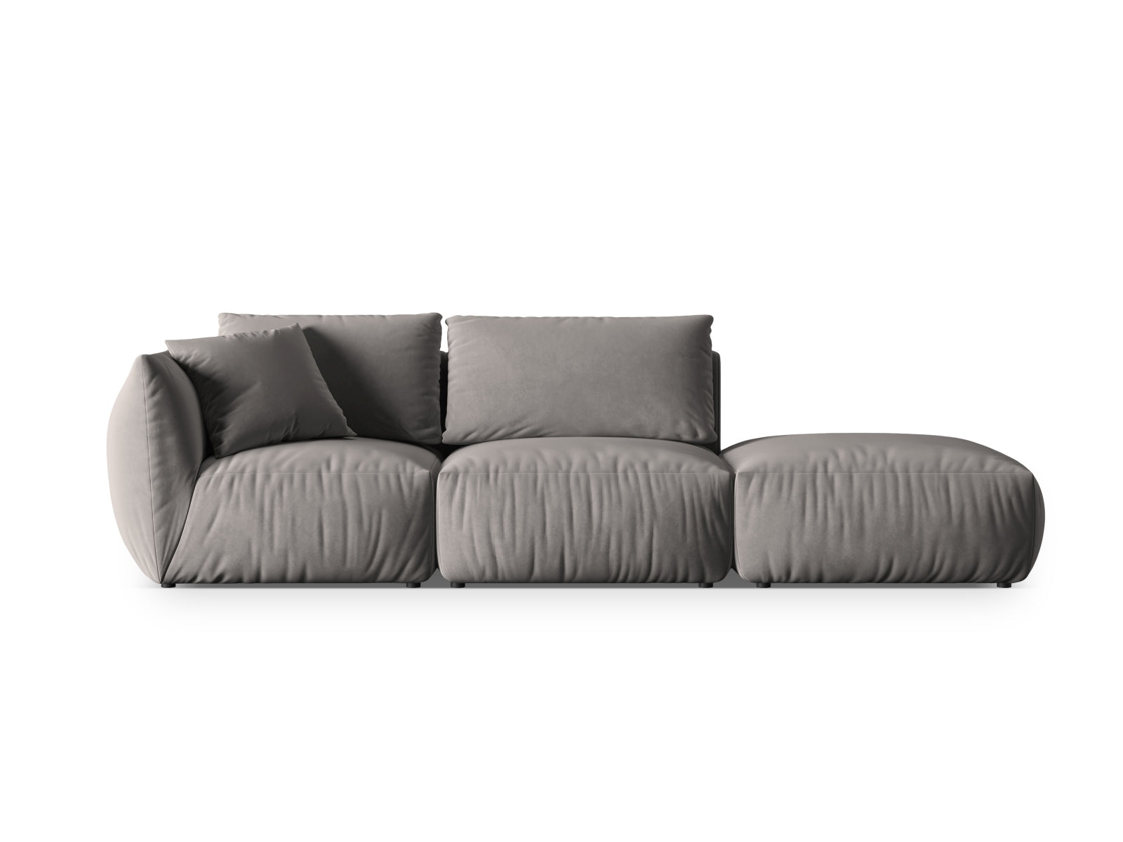 Chris Velour Modular Sofa rechts 3 Sitzer in Grey präsentiert im Onlineshop von KAQTU Design AG. 3er Sofa ist von Micadoni