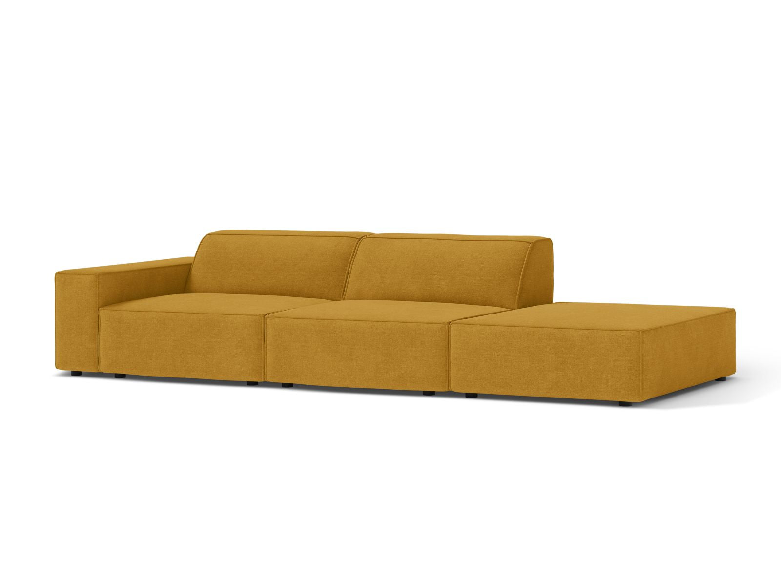 Elegantes 3-Sitzer Sofa Jodie in Gelb, ideal für moderne Wohnräume, präsentiert von Micadoni im KAQTU Onlineshop.