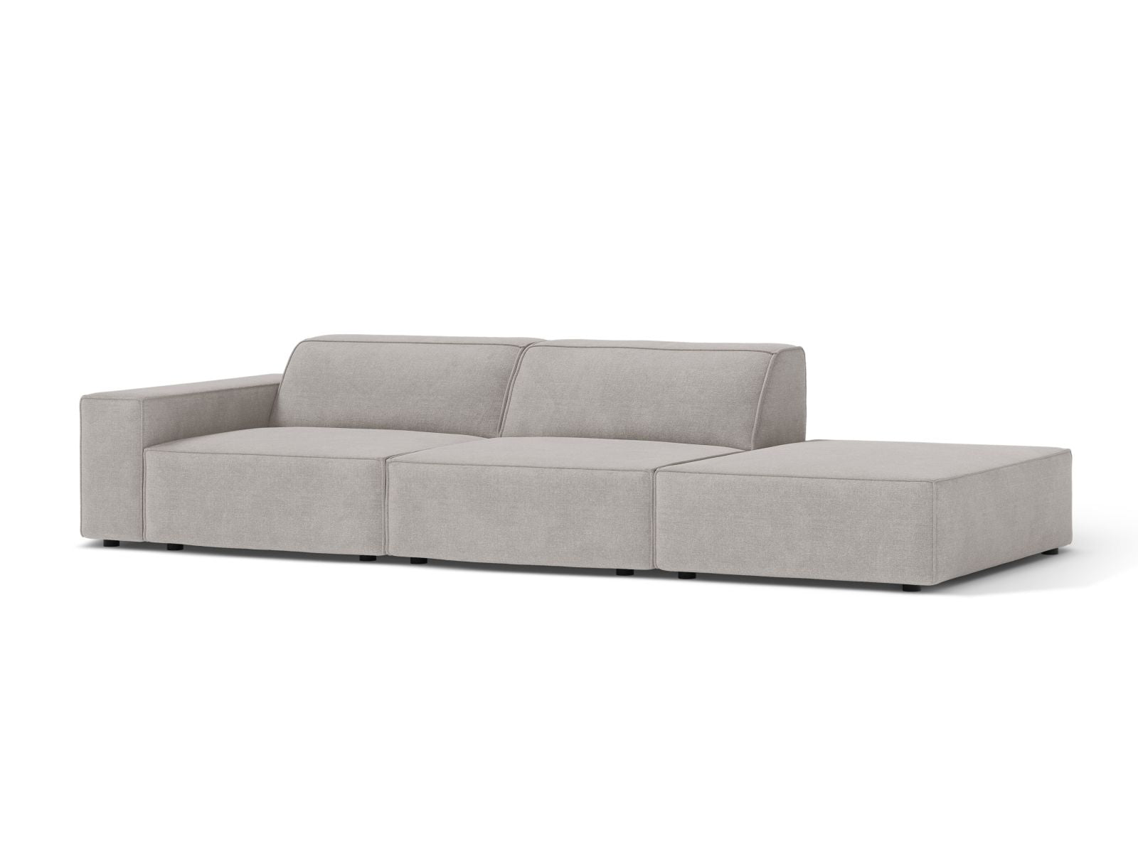 Elegantes 3-Sitzer Sofa Jodie in hellem Grau, ideal für moderne Wohnräume, präsentiert von Micadoni im KAQTU Onlineshop.