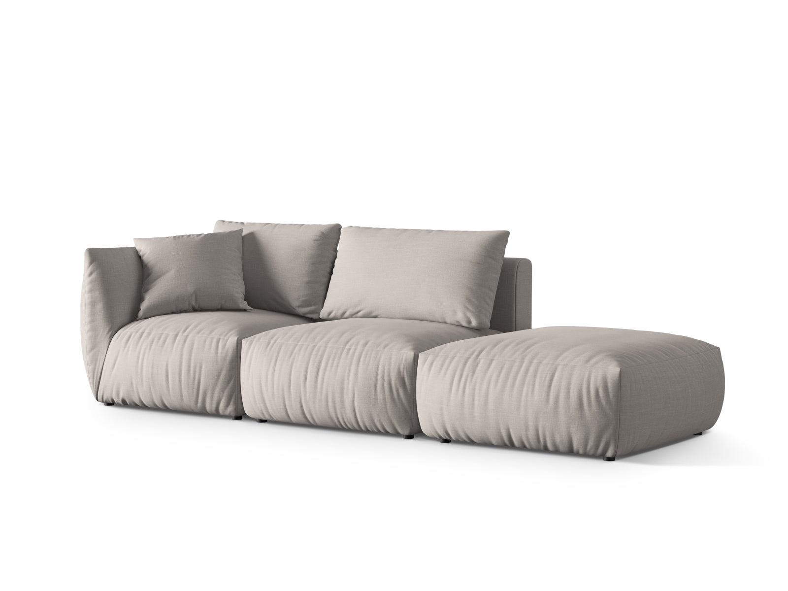 Entdecken Sie das stilvolle Chris Modular Sofa rechts 3 Sitzer von Micadoni – perfektes Zusammenspiel aus modernem Design, edlem Stoff und optimalem Sitzkomfort.