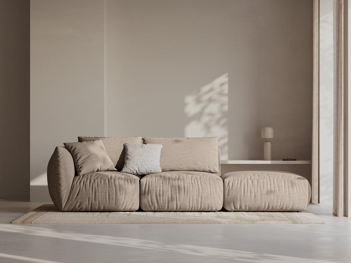 Chris Modular Sofa rechts 3 Sitzer in Sand-LINS präsentiert im Onlineshop von KAQTU Design AG. 3er Sofa ist von Micadoni