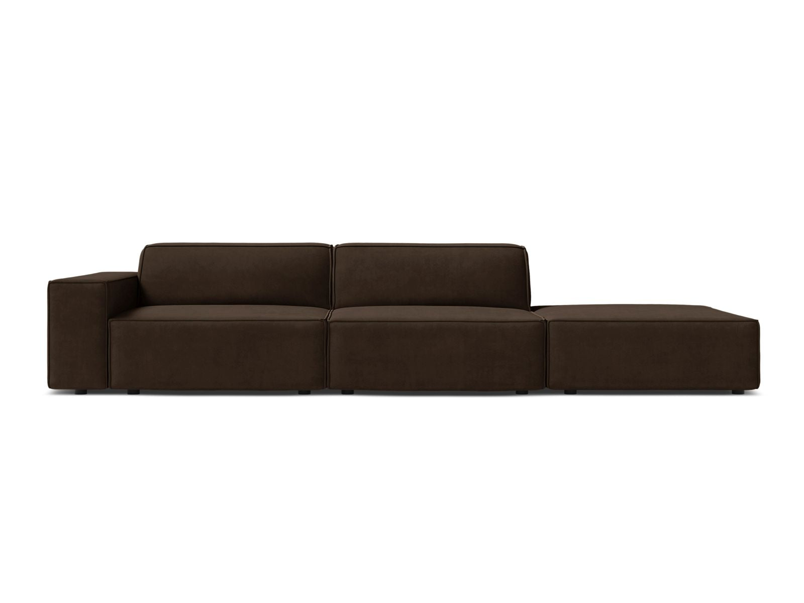 Jodie Velour modulares Sofa rechts 3 Sitzer in Dark Brown-Bluvel präsentiert im Onlineshop von KAQTU Design AG. 3er Sofa ist von Micadoni