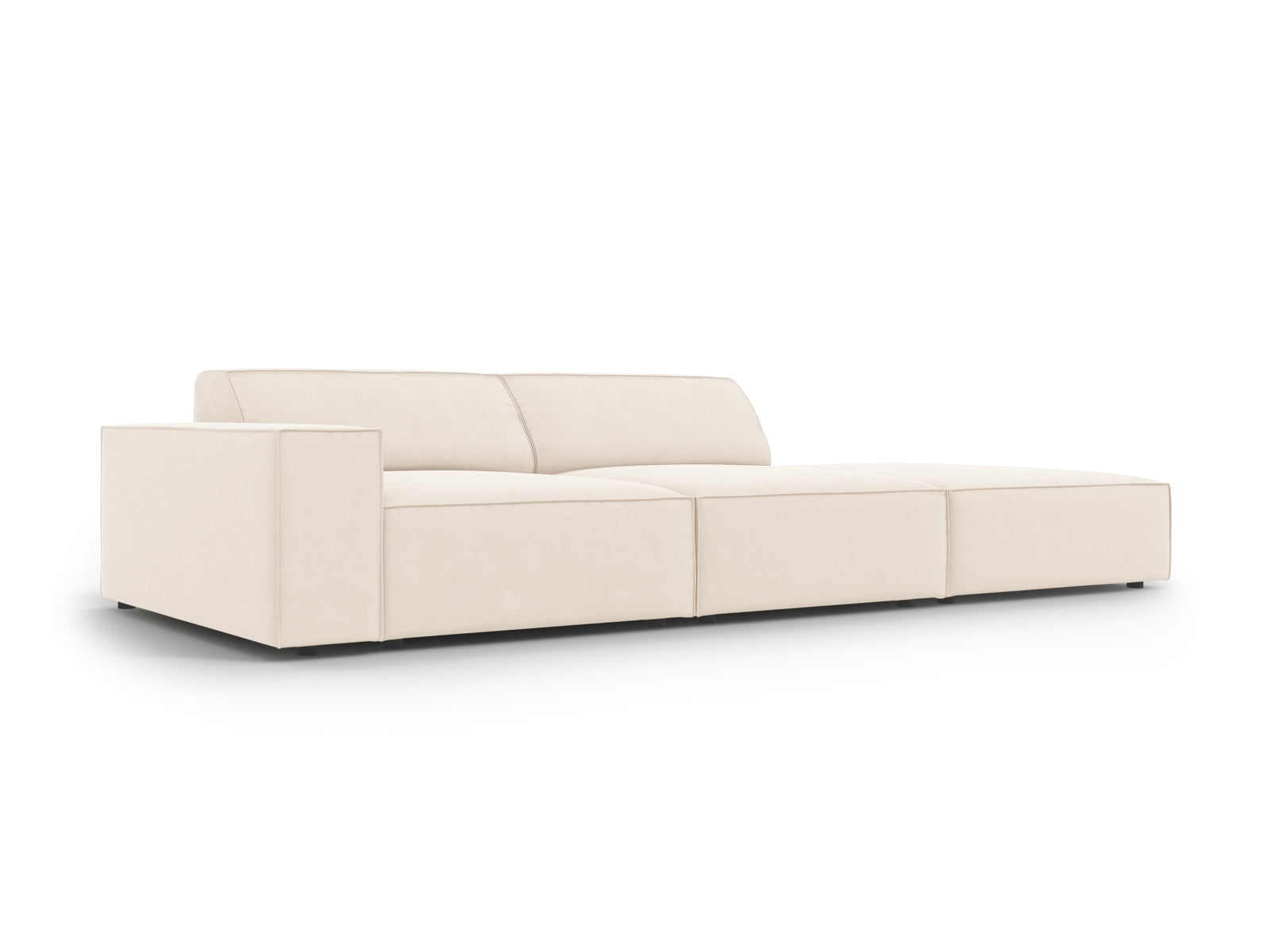 Entdecken Sie das Jodie Velour 3-Sitzer Sofa von Micadoni – ein elegantes, modulares Design, das Stil und Komfort in Ihr Wohnzimmer bringt.