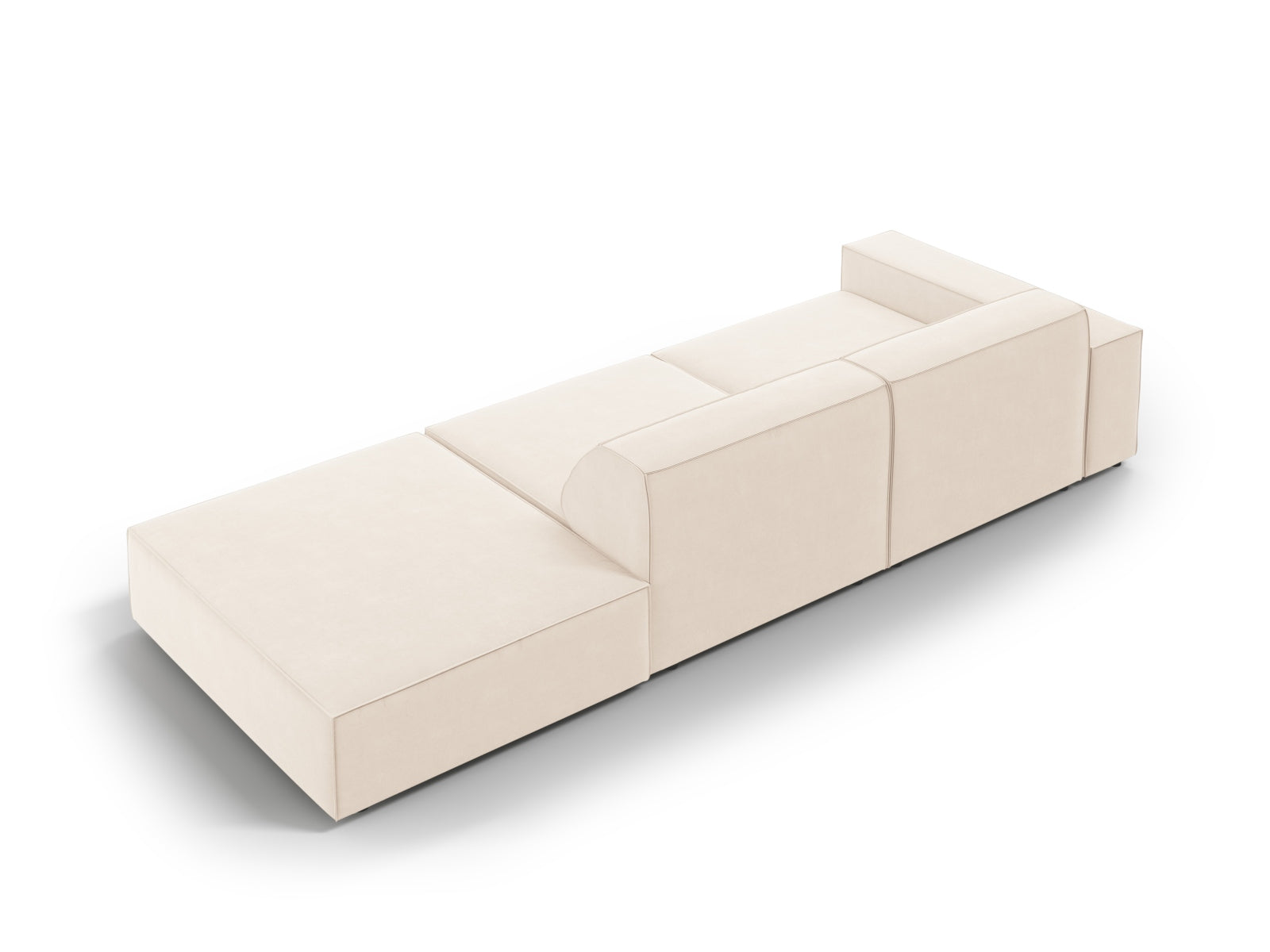Beige modulares 3-Sitzer Sofa Jodie von Micadoni, rechtsseitig, kombiniert modernes Design mit vielseitiger Funktionalität für jeden Wohnraum.