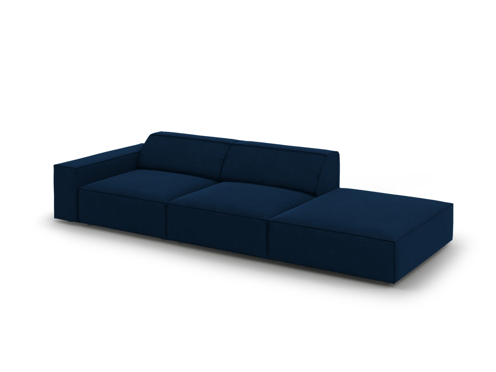 Modulares 3-Sitzer Sofa Jodie in Royal Blue aus Velours, perfekt für moderne Wohnkonzepte, bietet Komfort und Stil von Micadoni.