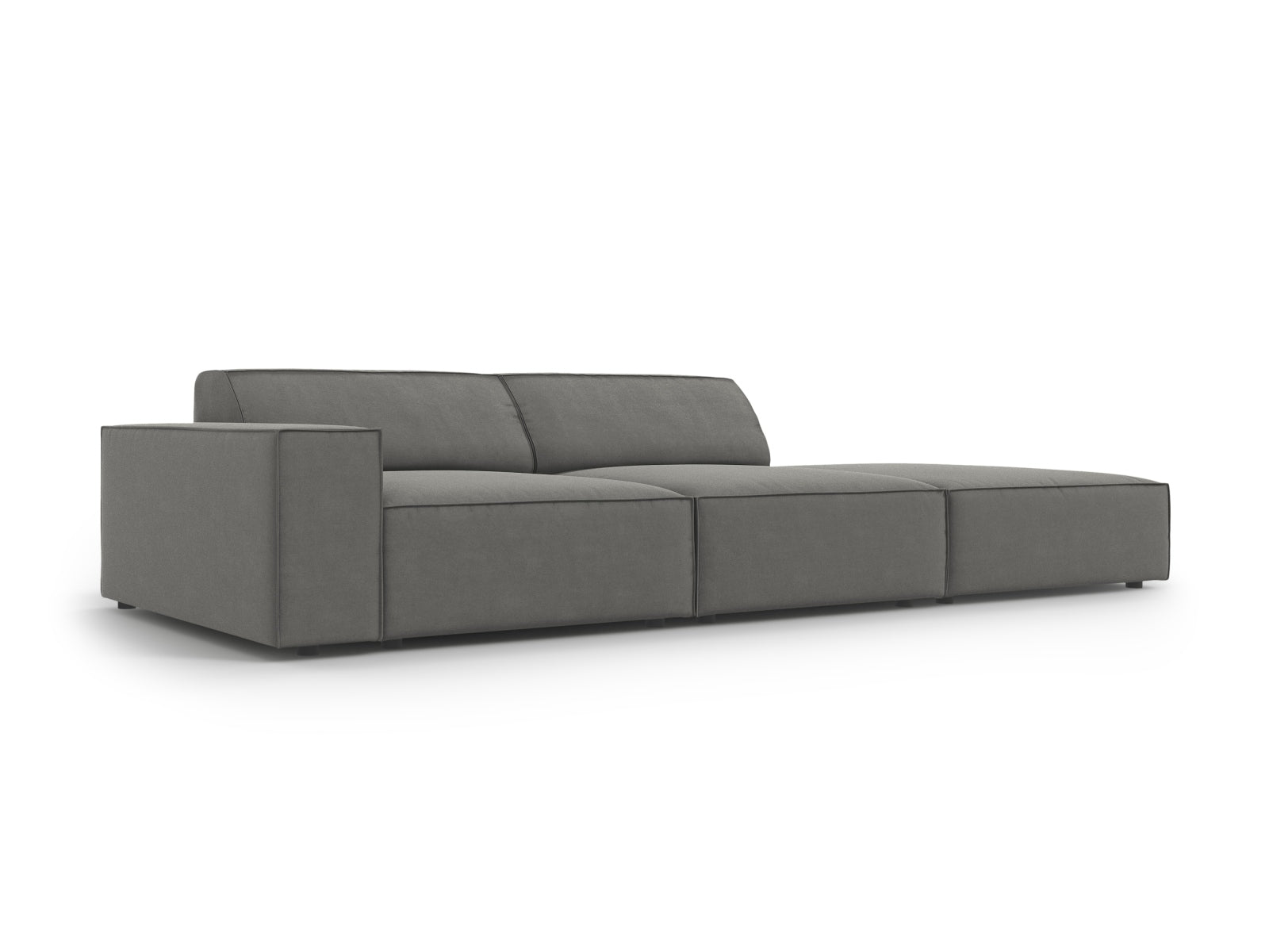 Entdecken Sie das Jodie Velour 3-Sitzer Sofa von Micadoni – ein elegantes, modulares Design, das Stil und Komfort in Ihr Wohnzimmer bringt.