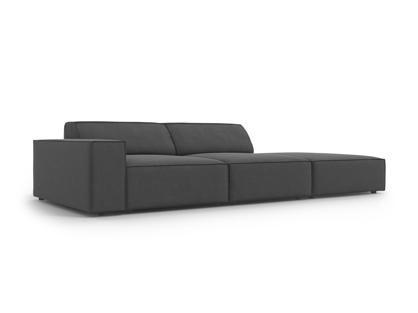 Entdecken Sie das Jodie Velour Sofa rechts 3 Sitzer von Micadoni – ein stilvolles, modulares Sofa, das Komfort und Anpassungsfähigkeit vereint.