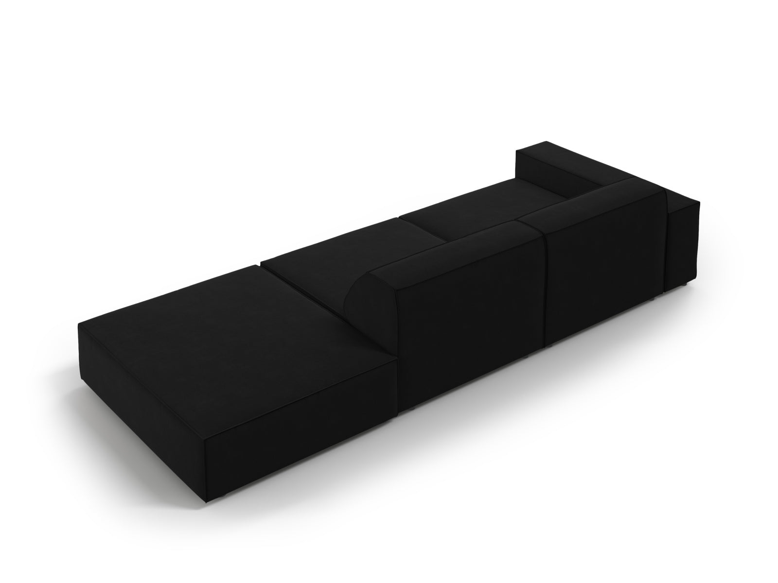 Modulares 3-Sitzer Sofa Jodie in edlem Velours, rechtsseitig, perfekt für moderne Wohnkonzepte und gemütliche Atmosphäre.