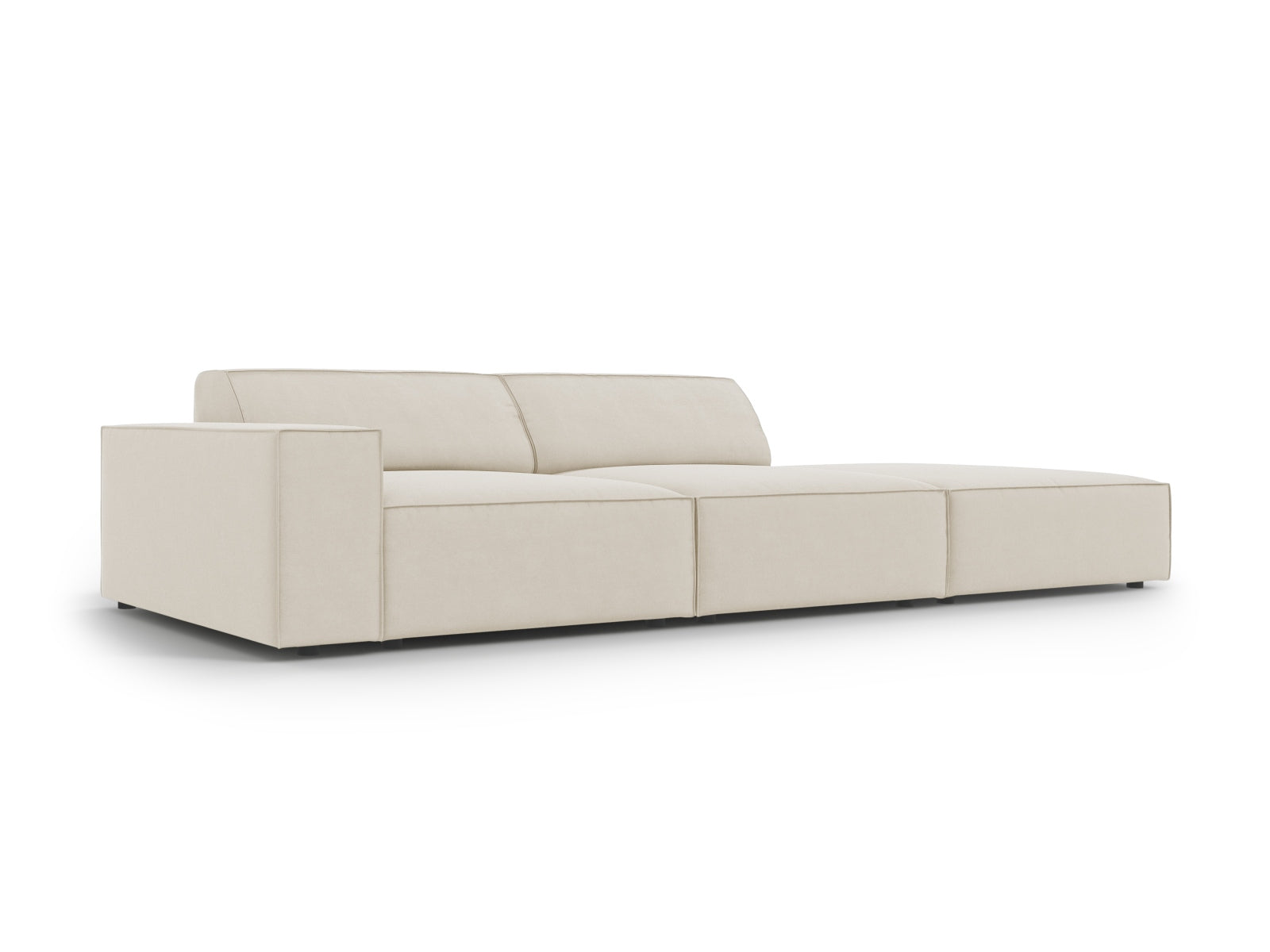 Elegantes, modulares 3-Sitzer Sofa Jodie in stilvollem Dunkelbeige, ideal für zeitgemäße Wohnräume und höchsten Sitzkomfort.
