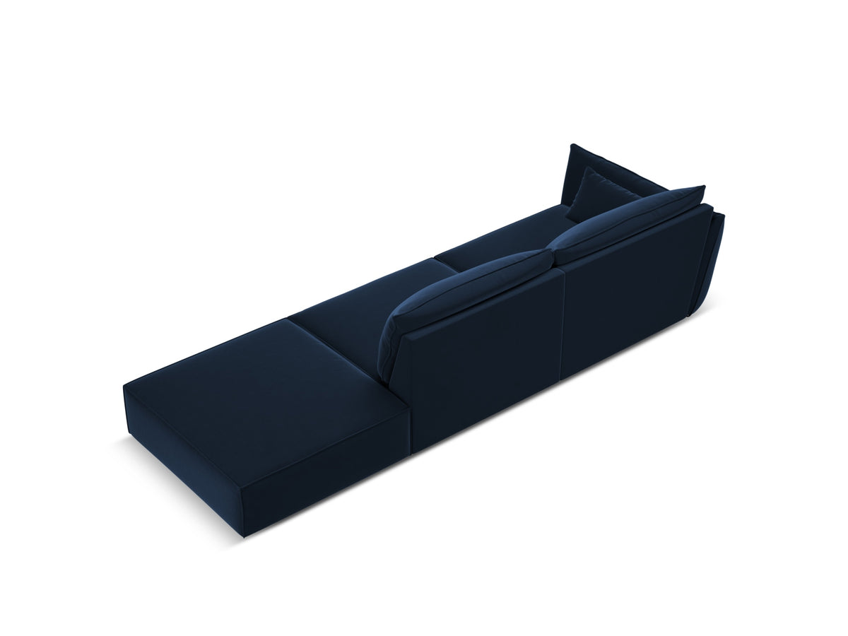 Kaelle Velour Sofa rechts 4 Sitzer in Royal Blue-Bluvel präsentiert im Onlineshop von KAQTU Design AG. L-Sofa rechts ist von Micadoni
