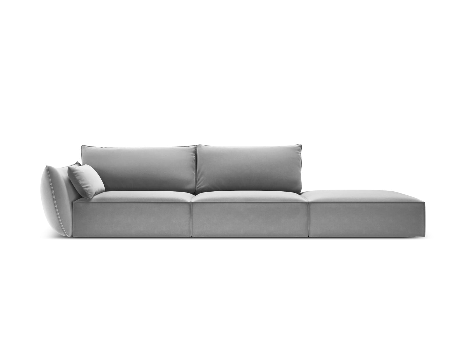 Kaelle Velour Sofa rechts 4 Sitzer in Grey-Bluvel präsentiert im Onlineshop von KAQTU Design AG. L-Sofa rechts ist von Micadoni