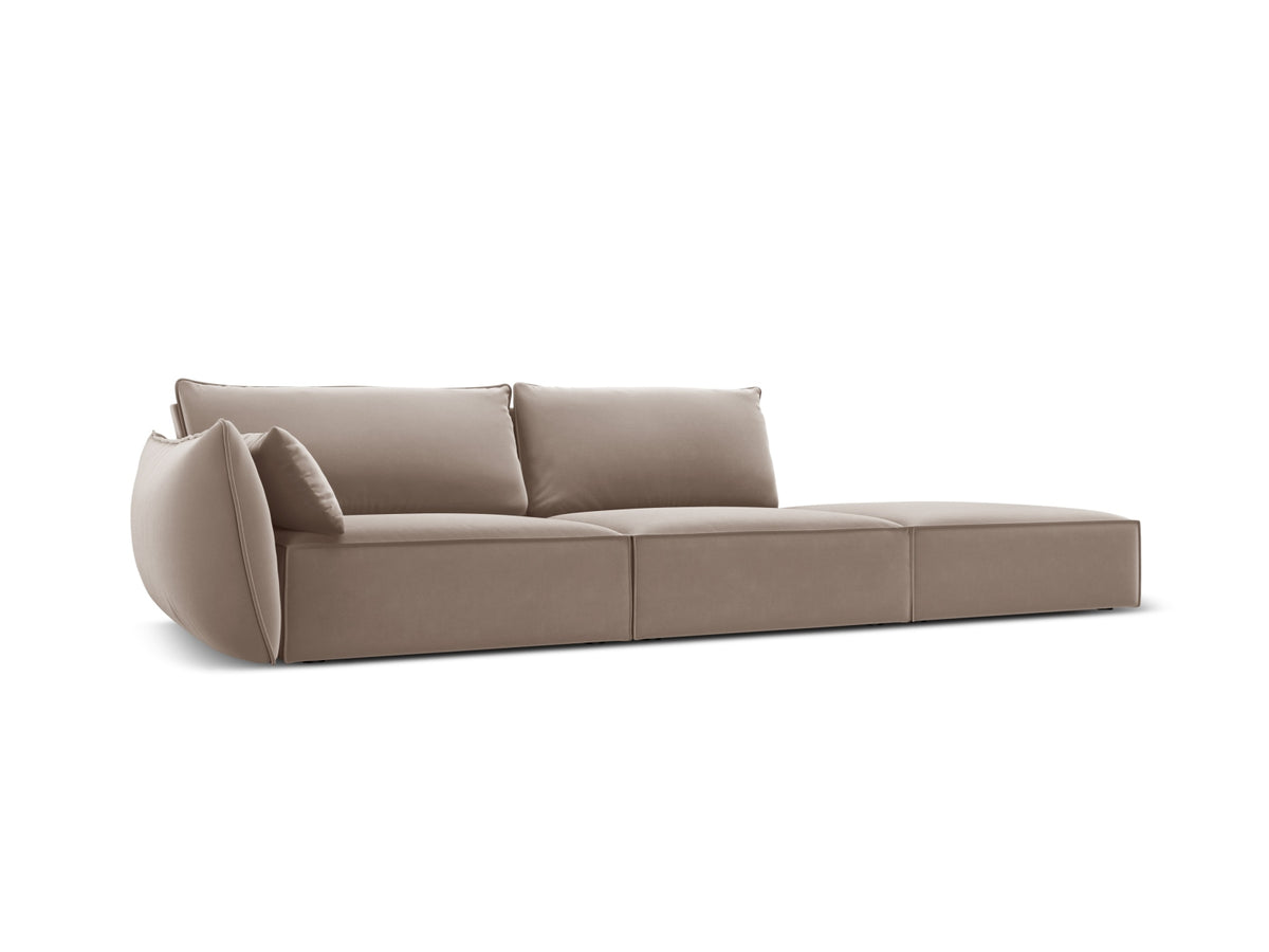 Kaelle Velour Sofa rechts 4 Sitzer in Cappuccino-Bluvel präsentiert im Onlineshop von KAQTU Design AG. L-Sofa rechts ist von Micadoni