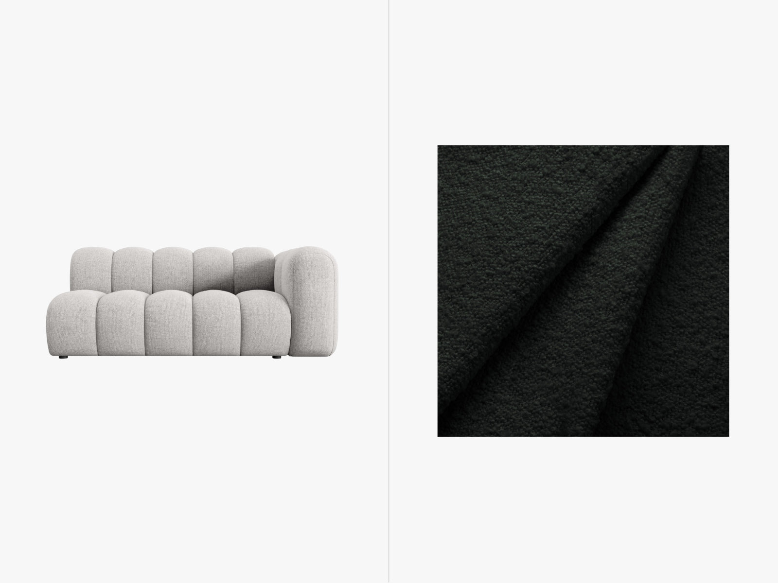 Lupine Boucle rechts Modular Sofa 3 Sitzer in Black präsentiert im Onlineshop von KAQTU Design AG. Modulares Sofa ist von Micadoni