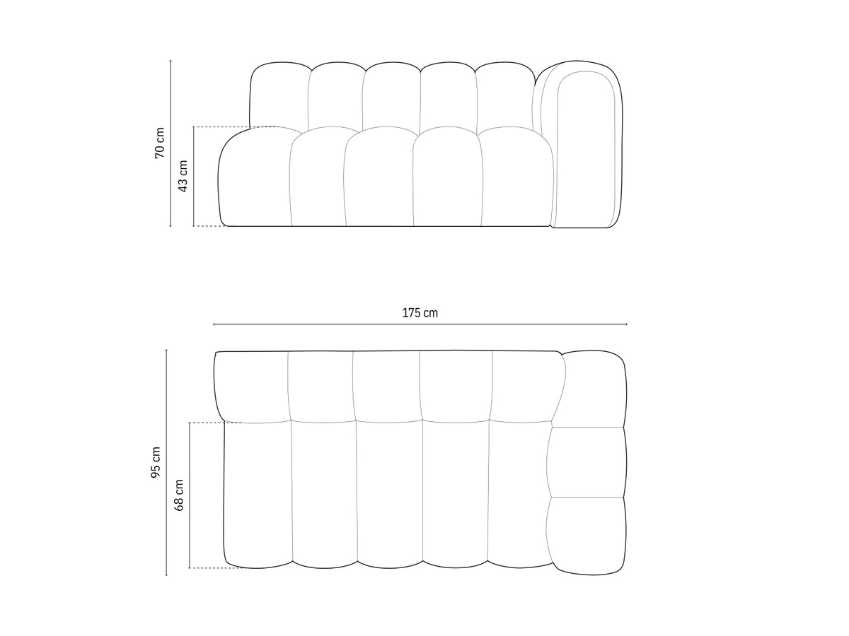 Lupine Modular Sofa rechts 3 Sitzer in Dark Grey-Eden präsentiert im Onlineshop von KAQTU Design AG. Modulares Sofa ist von Micadoni