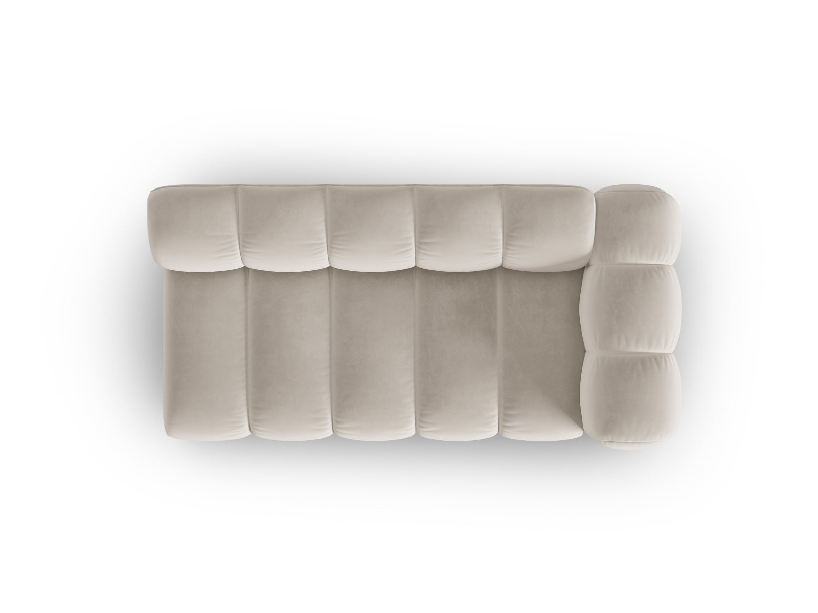 Stilvolles, rechteckiges 3-Sitzer Sofa in Veloursbeige von Micadoni, ideal für moderne Wohnräume und vielseitige Gestaltungsmöglichkeiten.