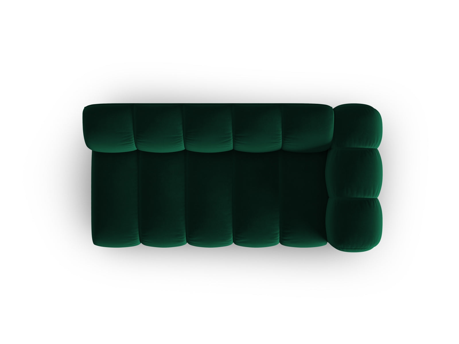 Elegantes, modulares 3-Sitzer Sofa Lupine in stilvollem Flaschengrün, ideal für zeitgemäße und einladende Wohnräume.