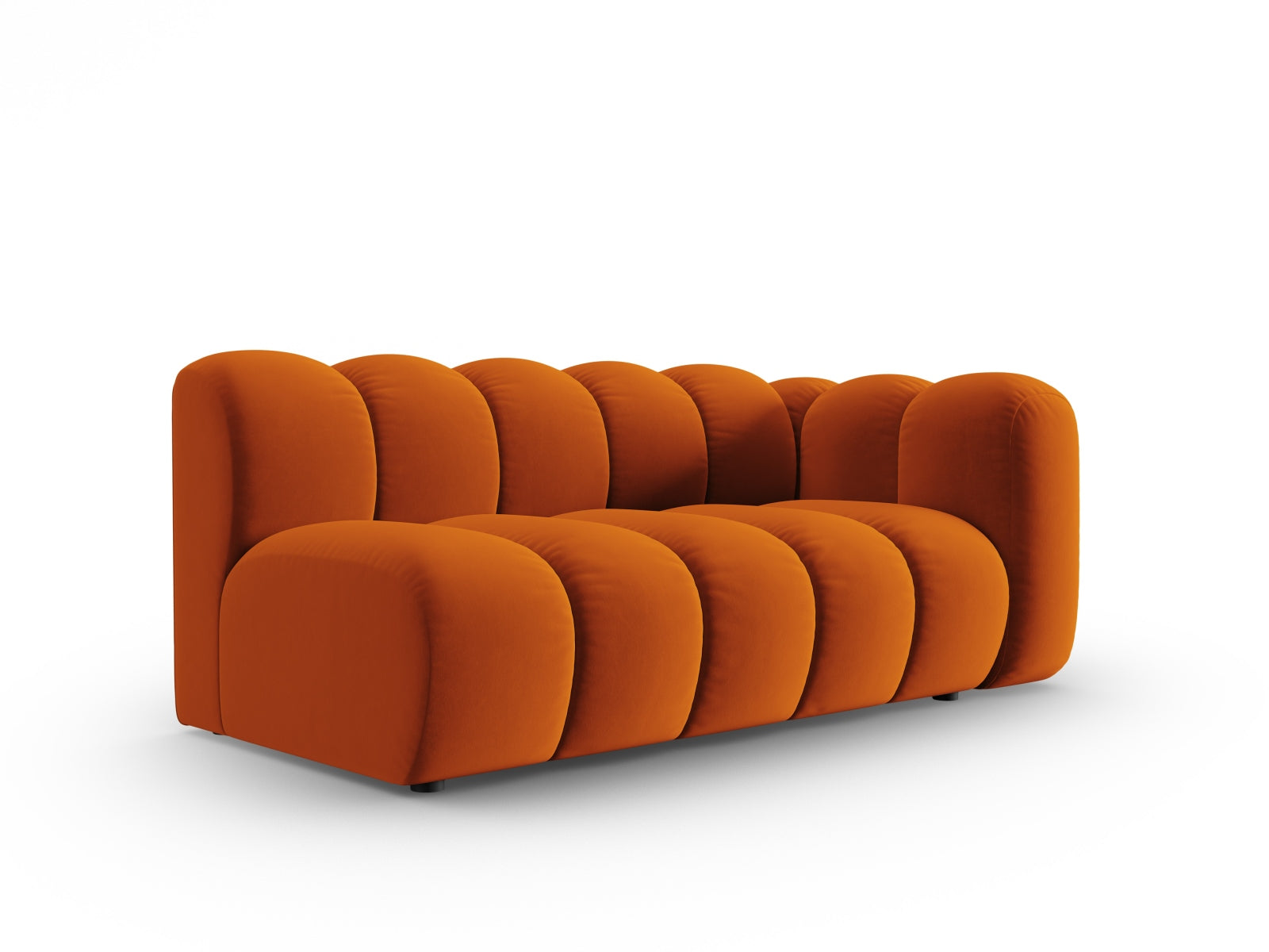 Elegantes Lupine Velour Modular Sofa in Terracotta, 3-Sitzer, rechtsseitig, ideal für stilvolle Wohnräume, von Micadoni.
