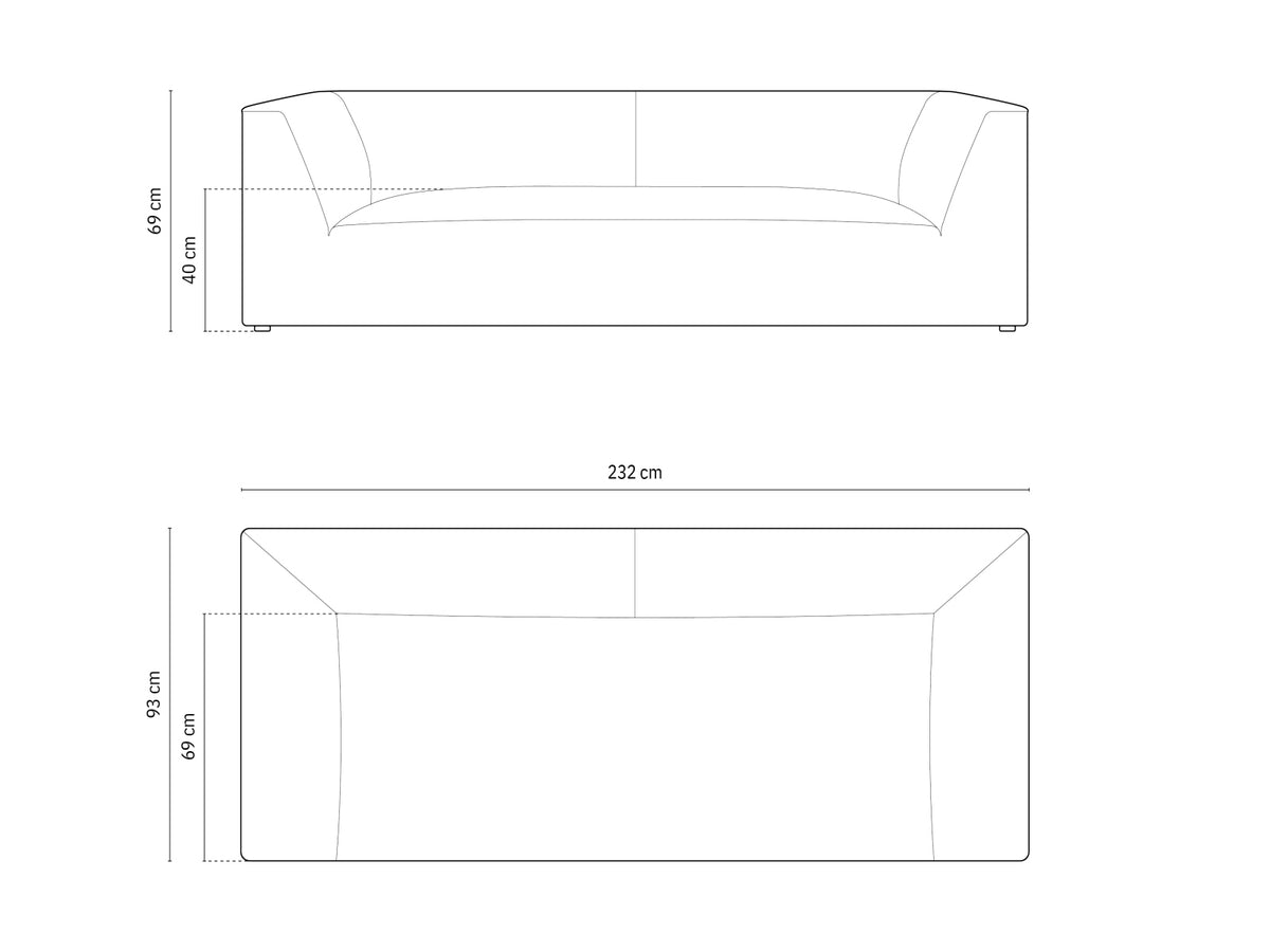 Ruby Sofa 3 Sitzer in Blue-Scala präsentiert im Onlineshop von KAQTU Design AG. 3er Sofa ist von Micadoni
