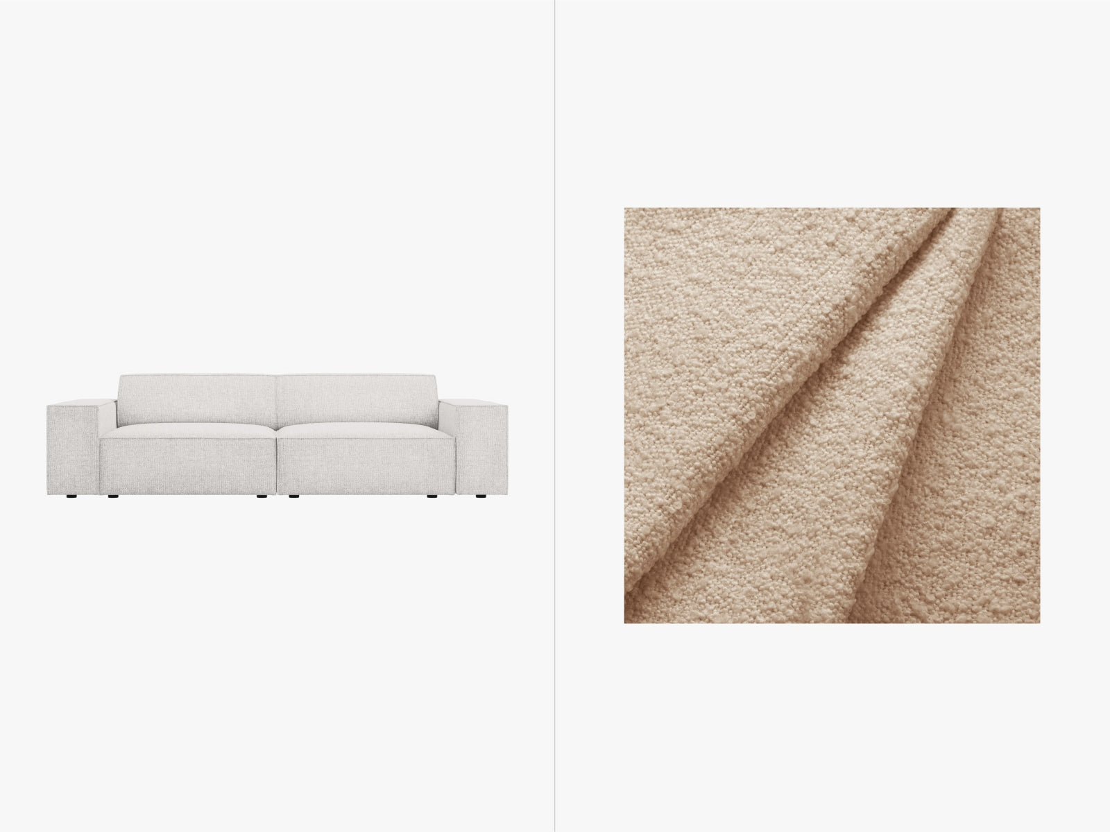 Jodie Boucle modulares Sofa 3 Sitzer in Beige-Baloo präsentiert im Onlineshop von KAQTU Design AG. 3er Sofa ist von Micadoni