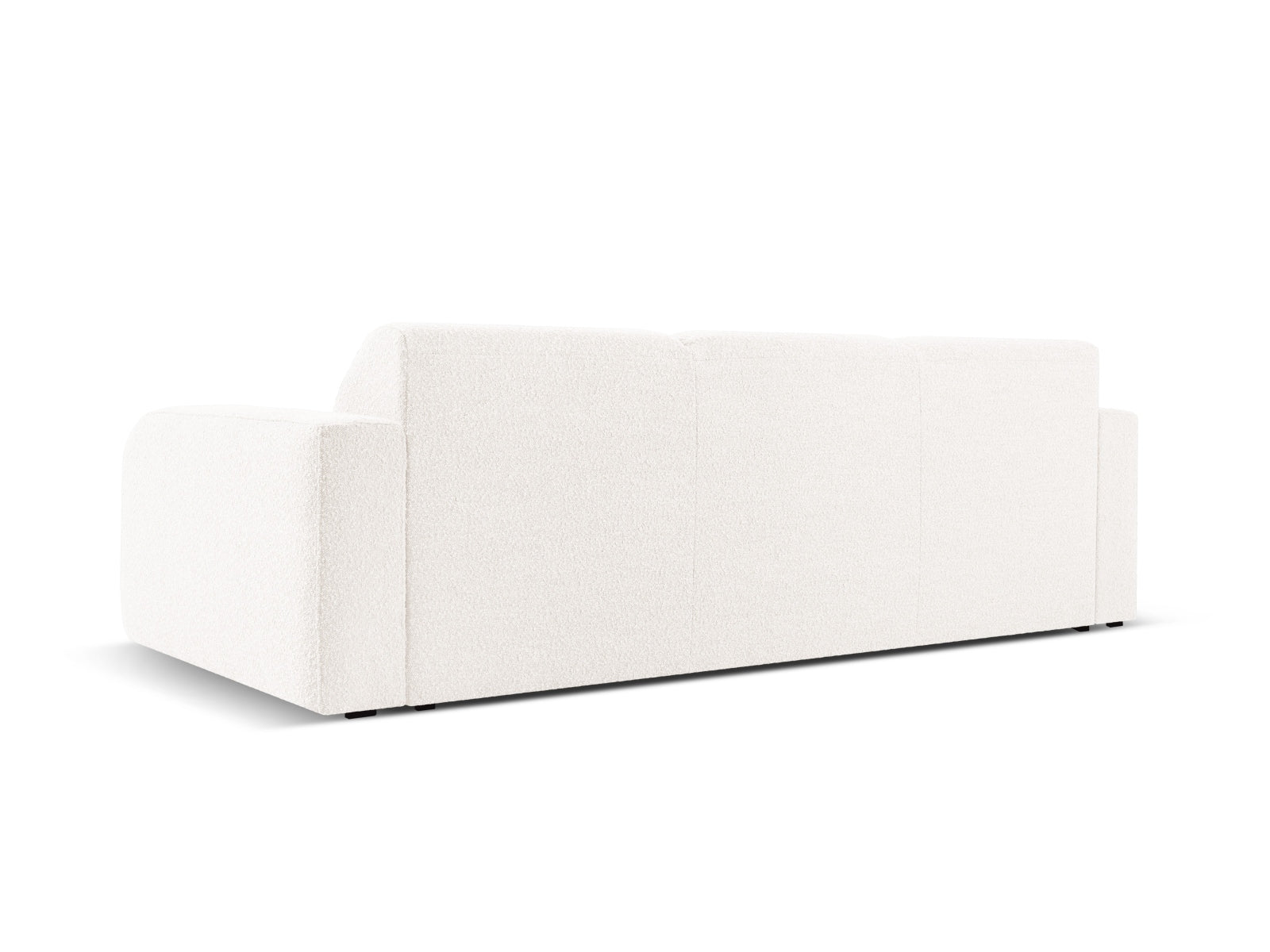 Stilvolles 3-Sitzer Sofa Molino Boucle in elegantem Weiß, perfekt für zeitgemäße Wohnkonzepte und gemütliche Entspannung.