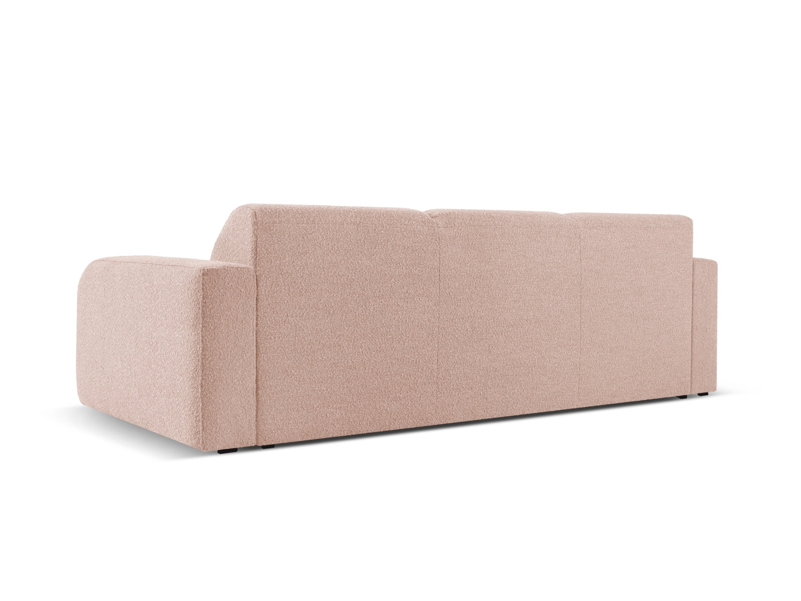 Stilvolles 3-Sitzer Sofa Molino Boucle in zartem Powder Pink, perfekt für ein modernes Wohnambiente und gemütliche Stunden.