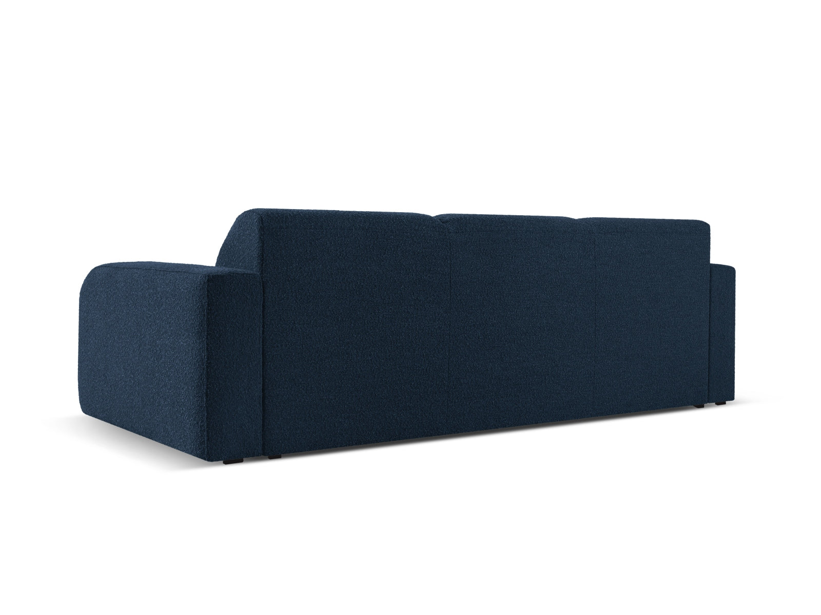 Stilvolles 3-Sitzer Sofa Molino Boucle in tiefem Blau von Micadoni, perfekt für moderne Wohnzimmer und entspannte Stunden.