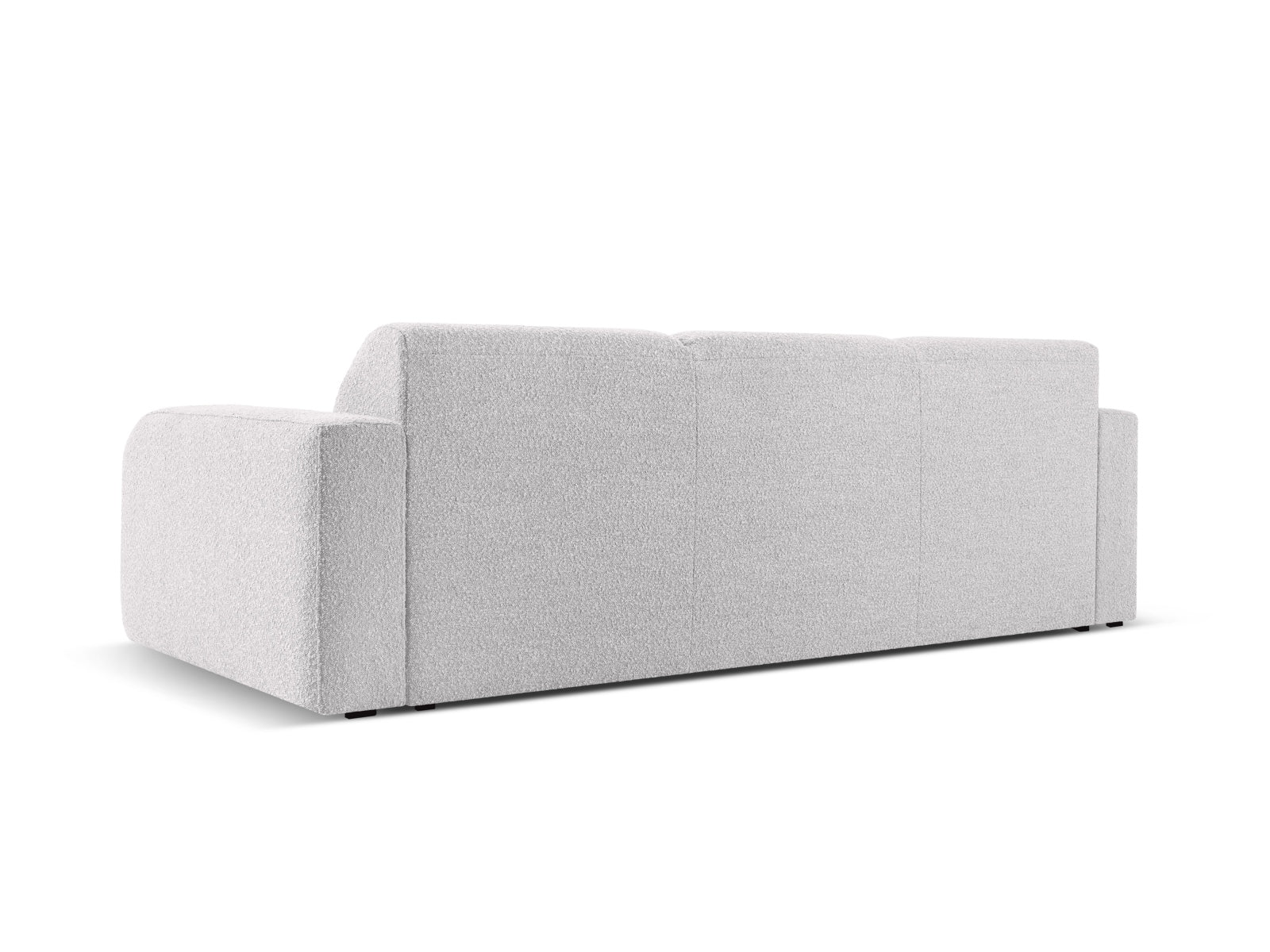Modernes 3-Sitzer Sofa Molino Boucle in sanftem Grau, perfekt für gemütliche und stilvolle Wohnambiente von Micadoni.