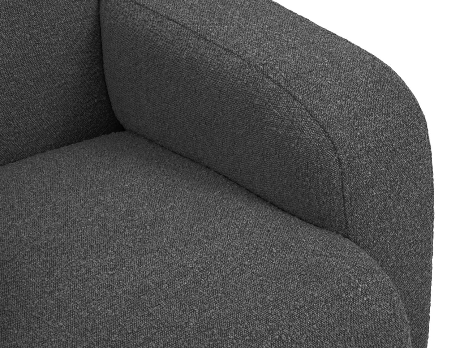Elegantes 3-Sitzer Sofa Molino Boucle in modernem Dunkelgrau, ideal für gemütliche Abende und stilvolle Einrichtung von Micadoni.
