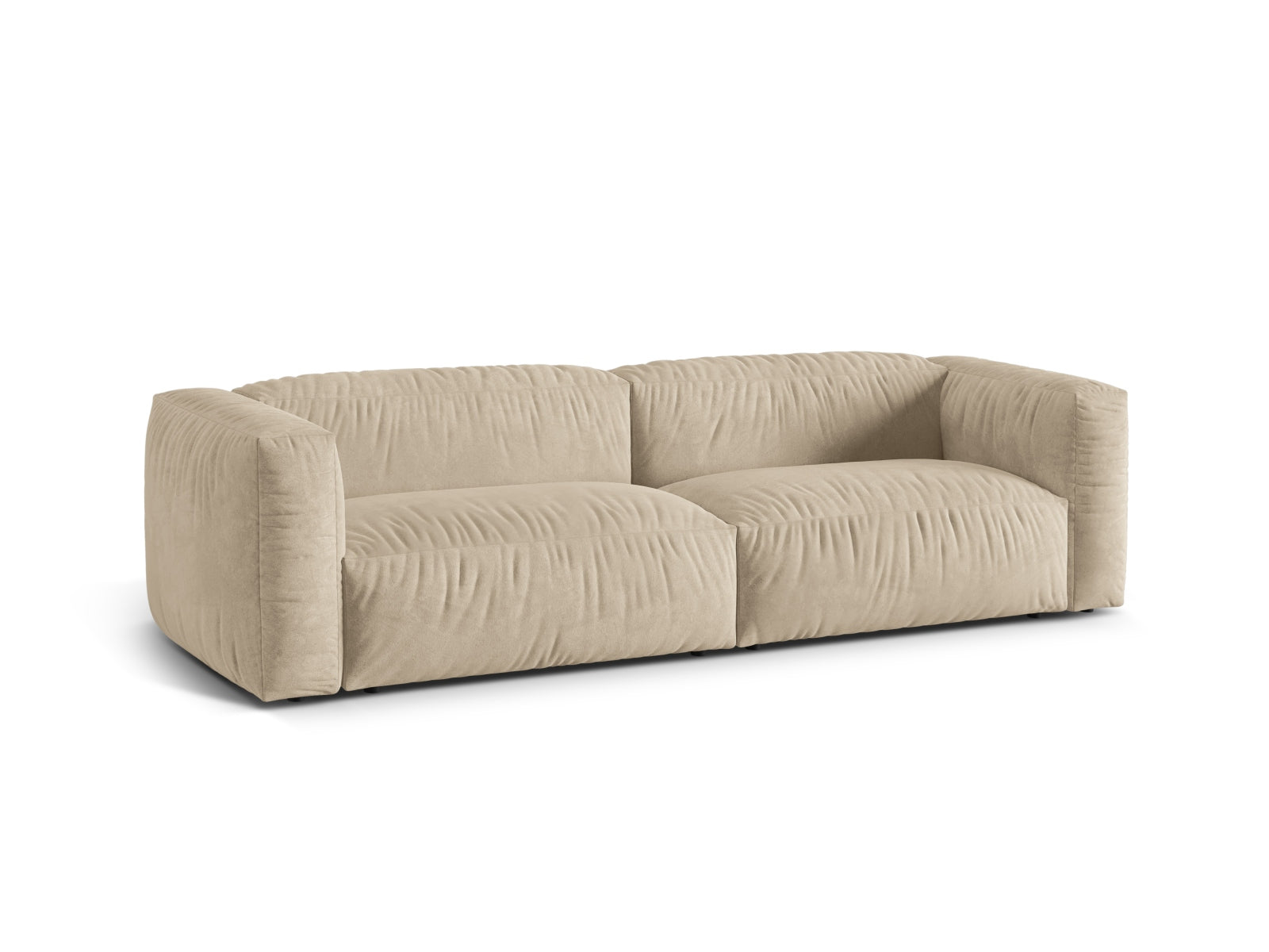 Elegantes 3-Sitzer Sofa Martina in neutralem Beige, ideal für moderne Wohnräume. Modulares Design von Micadoni für individuelle Anpassung.