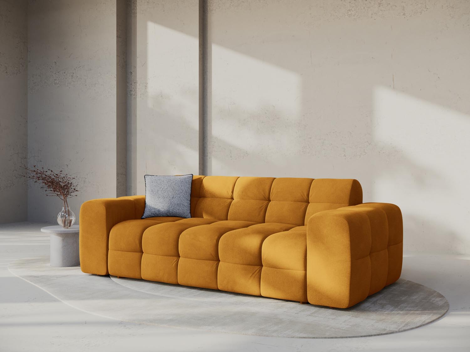 Erleben Sie das Kendal Velour Sofa 3 Sitzer von Micadoni – elegantes Design, luxuriöser Komfort und ideal für Ihr stilvolles Wohnambiente.