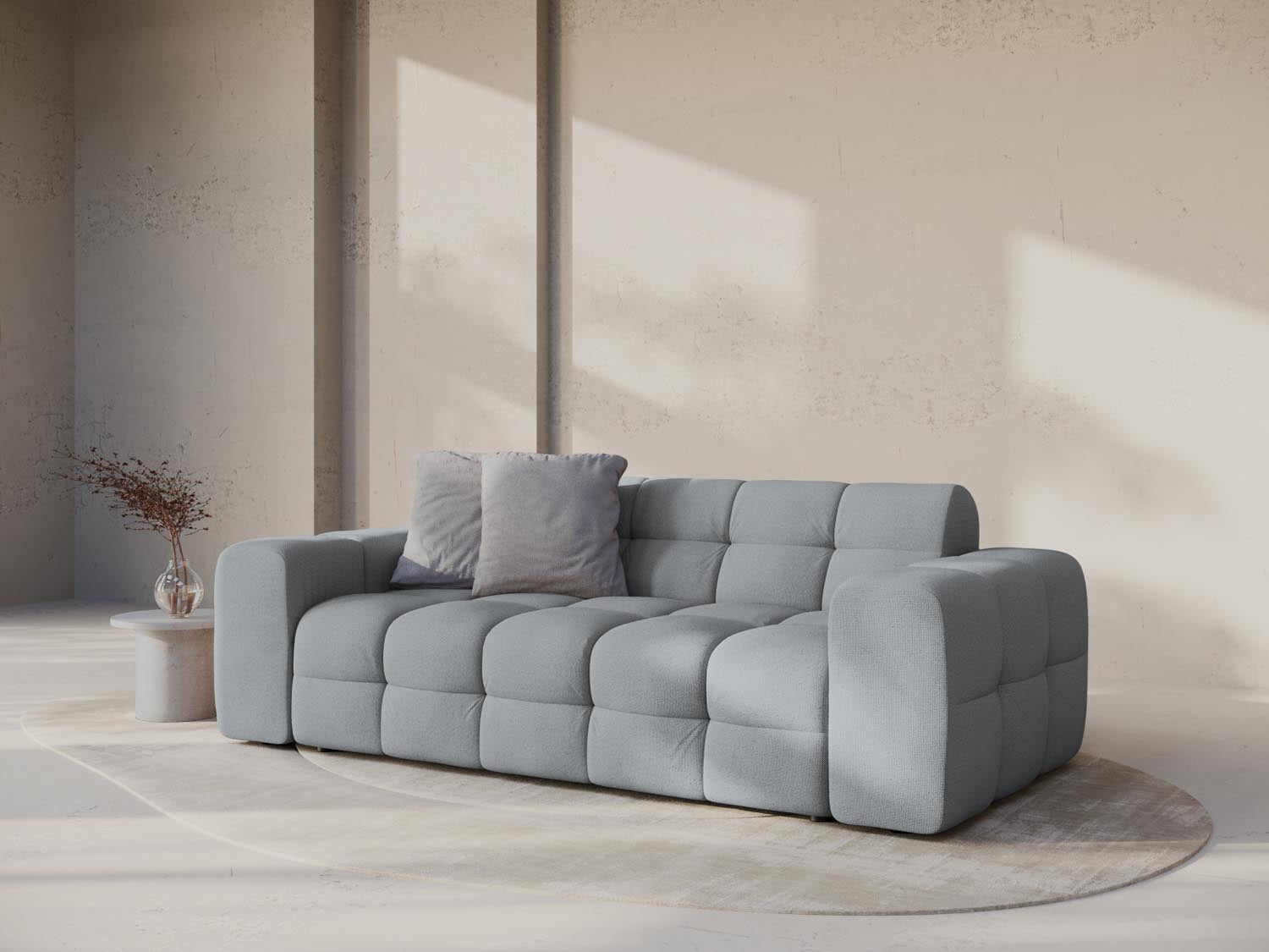 Erleben Sie das Kendal Sofa 3 Sitzer von Micadoni – elegantes Design, luxuriöser Velourstoff und optimaler Komfort für Ihr Wohnzimmer.