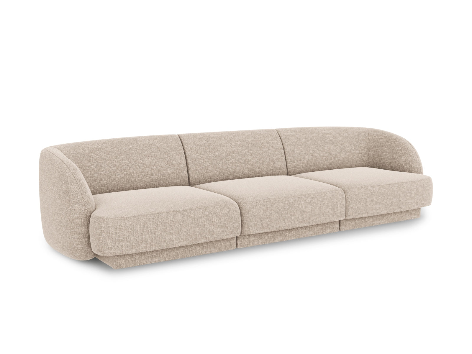 Elegantes Miley 3-Sitzer Sofa in sanftem Beige, ideal für stilvolle Wohnräume. Hochwertige Verarbeitung von Micadoni.
