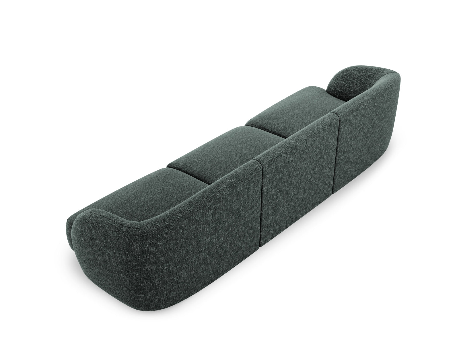Stylisches 3-Sitzer Sofa Miley in edlem Petrol-Haga, perfekt für zeitgemäße Einrichtungen und gemütliche Wohnzimmer von Micadoni.