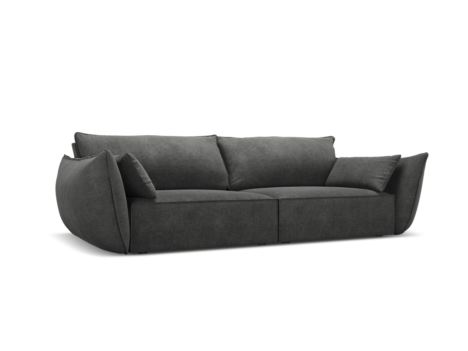 Elegantes Kaelle 3-Sitzer Sofa in Dunkelgrau, stilvolles Design von Micadoni, ideal für moderne Wohnräume.