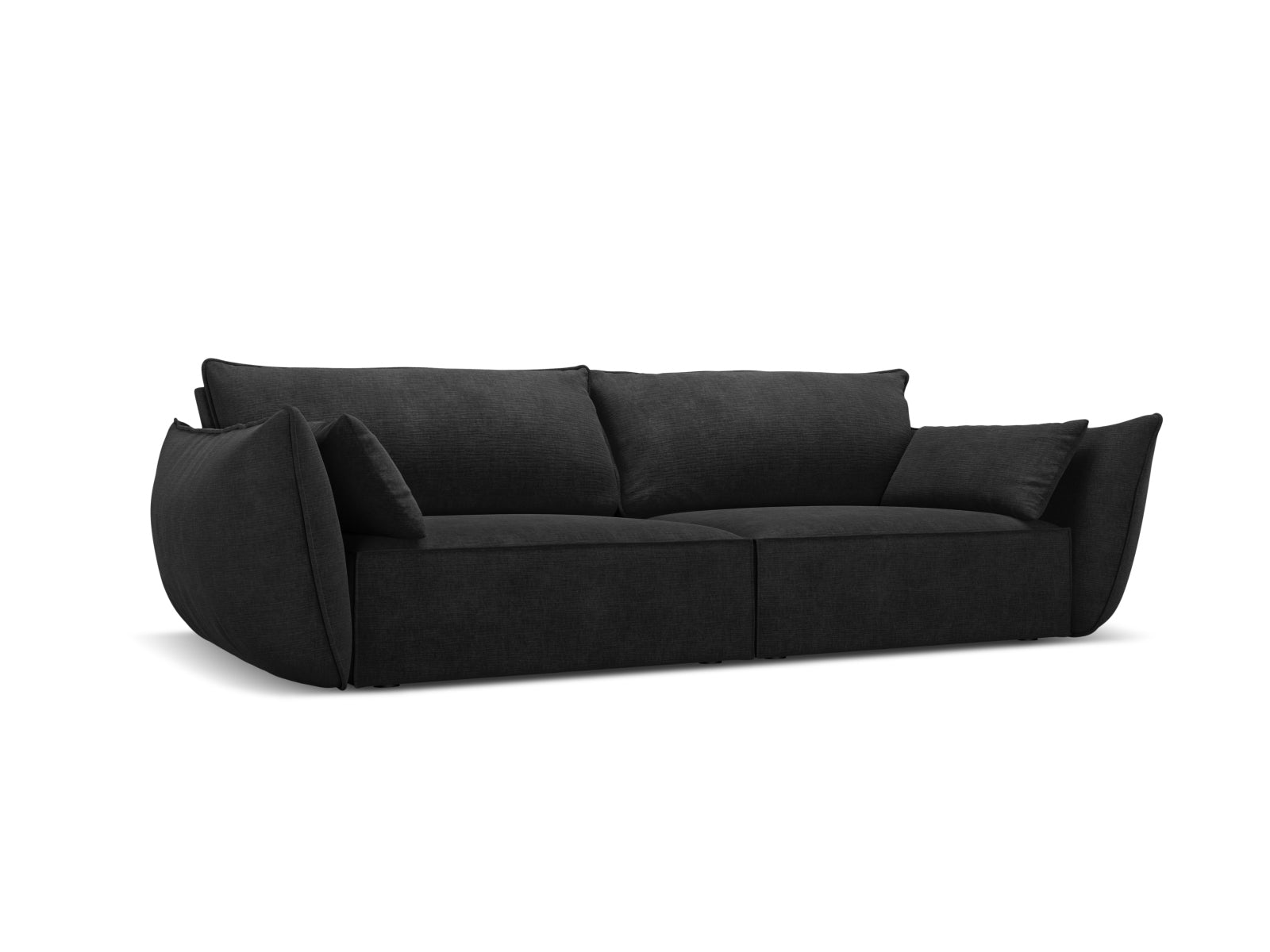 Elegantes Kaelle 3-Sitzer Sofa in Schwarz von Micadoni, ideal für stilvolle Wohnräume und gemütliche Abende.