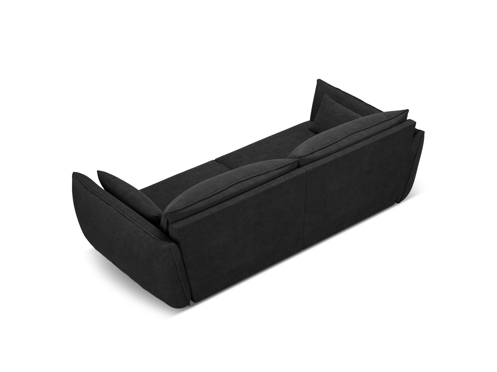 Modernes 3-Sitzer Sofa Kaelle in edlem Schwarz von Micadoni, perfekt für komfortable und stilvolle Einrichtungsideen.
