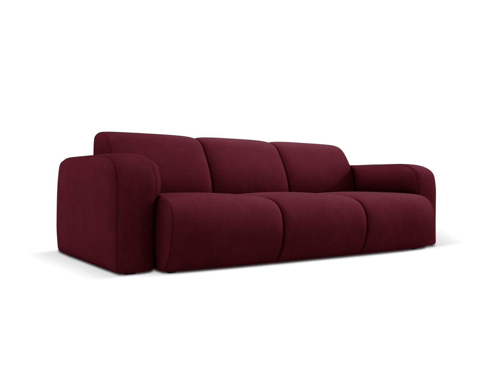 Elegantes 3-Sitzer Sofa Molino in Bordeaux von Micadoni, ideal für stilvolle Wohnräume und gemütliche Abende.