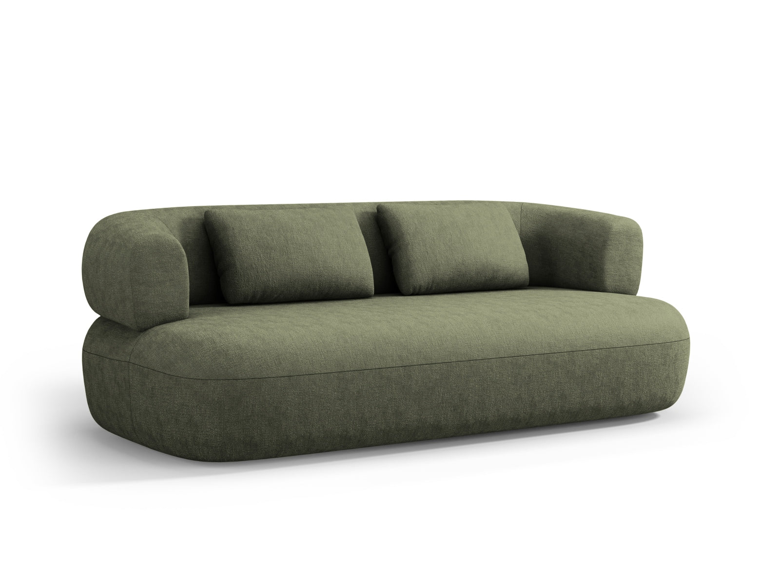 Elegantes Jenny 3-Sitzer Sofa in einem beruhigenden Grünton, ideal für stilvolle Wohnräume und gemütliche Abende.
