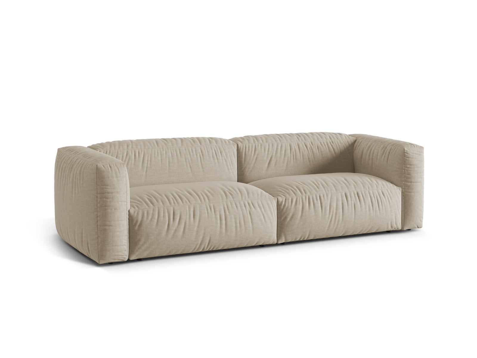 Elegantes Martina 3-Sitzer Sofa in hellem Beige, modulares Design von Micadoni, ideal für stilvolle Wohnräume.