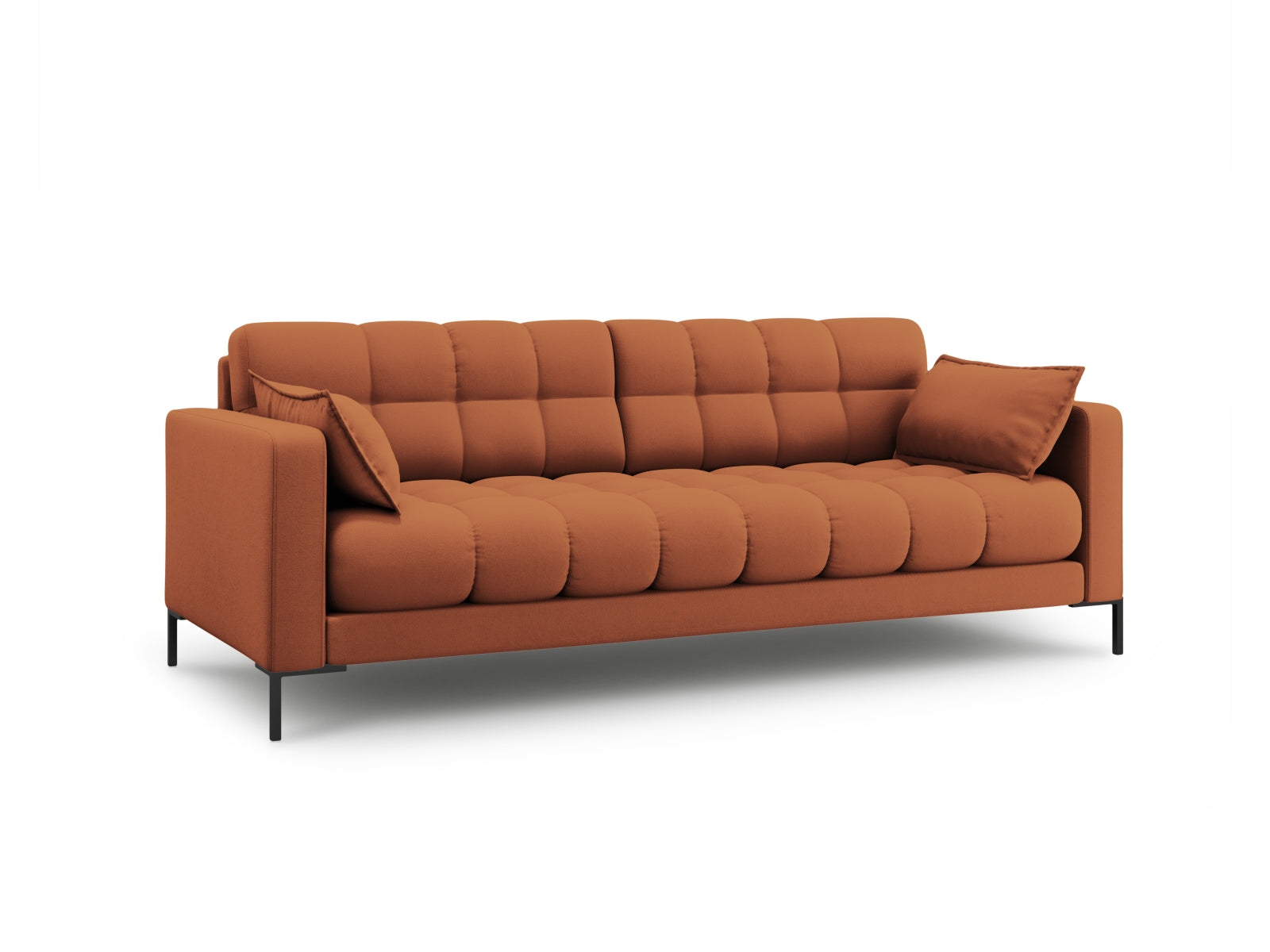 Elegantes Mamaia 3-Sitzer Sofa in stilvollem Brick und Schwarz, ideal für moderne Wohnräume, erhältlich bei KAQTU Design AG.