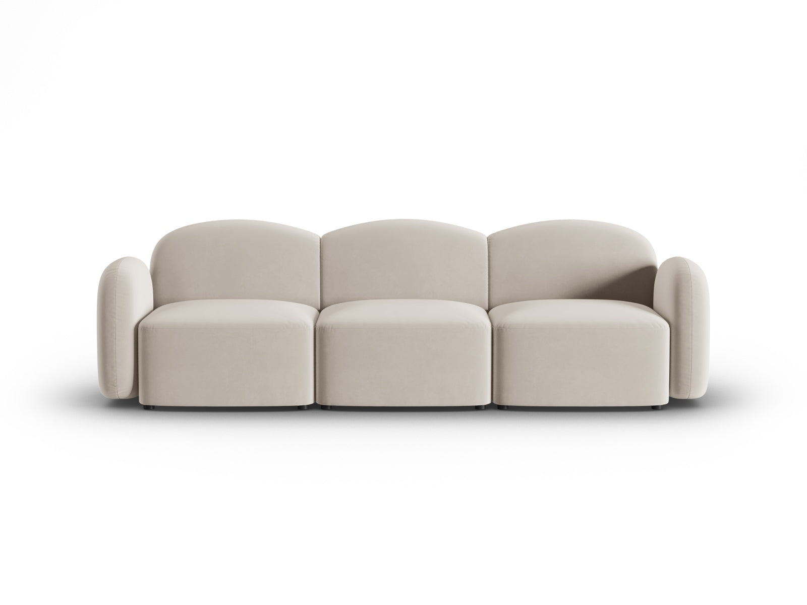 Blair Velour Sofa 3 Sitzer in Ecru präsentiert im Onlineshop von KAQTU Design AG. 3er Sofa ist von Micadoni