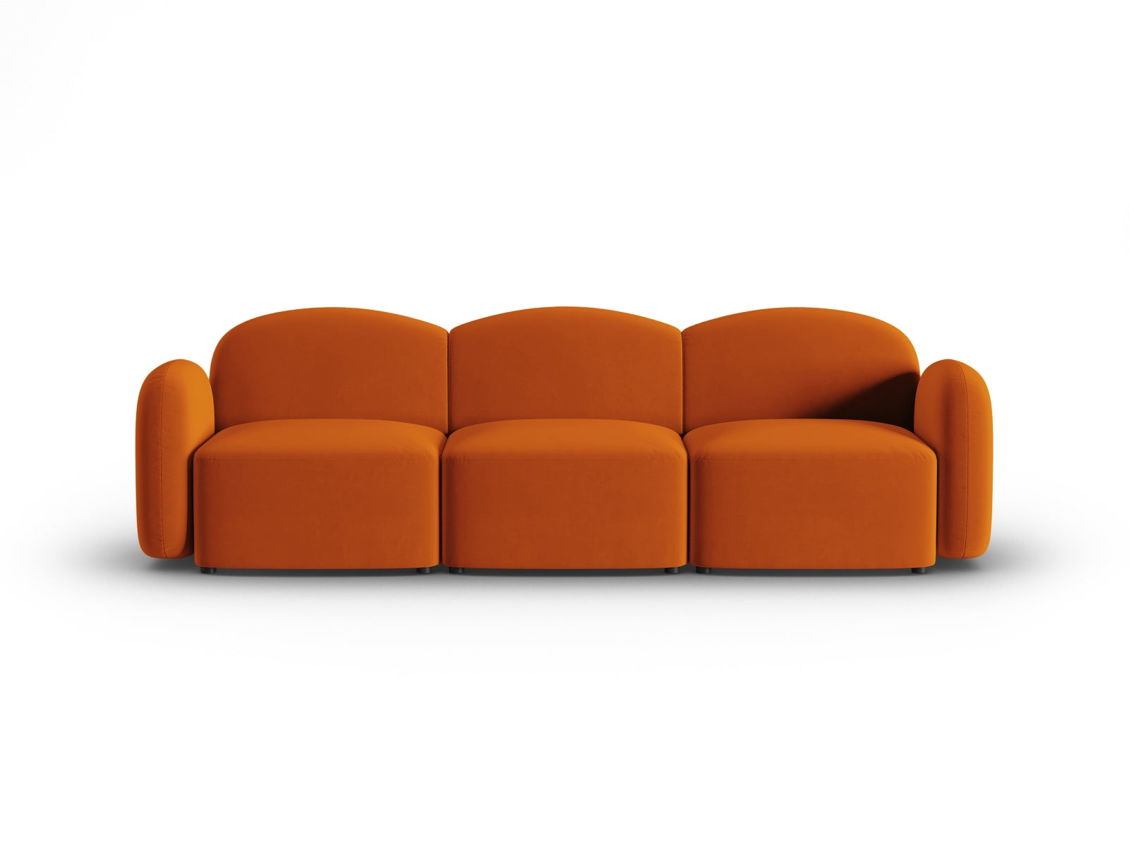 Stilvolles 3-Sitzer Velours Sofa Blair von Micadoni, perfekt für zeitgemäße Einrichtungen. Komfort und Eleganz vereint.