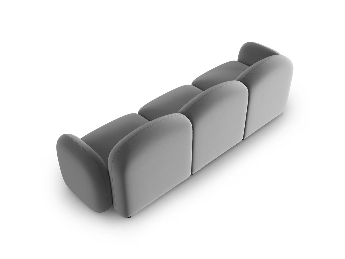 Blair Velour Sofa 3 Sitzer in Light Grey-Casino präsentiert im Onlineshop von KAQTU Design AG. 3er Sofa ist von Micadoni