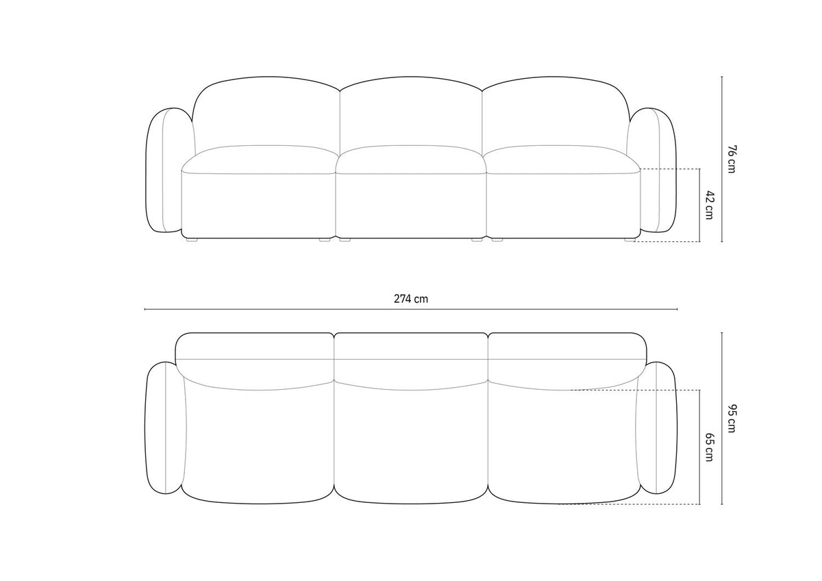 Blair Velour Sofa 3 Sitzer in Yellow-Casino präsentiert im Onlineshop von KAQTU Design AG. 3er Sofa ist von Micadoni