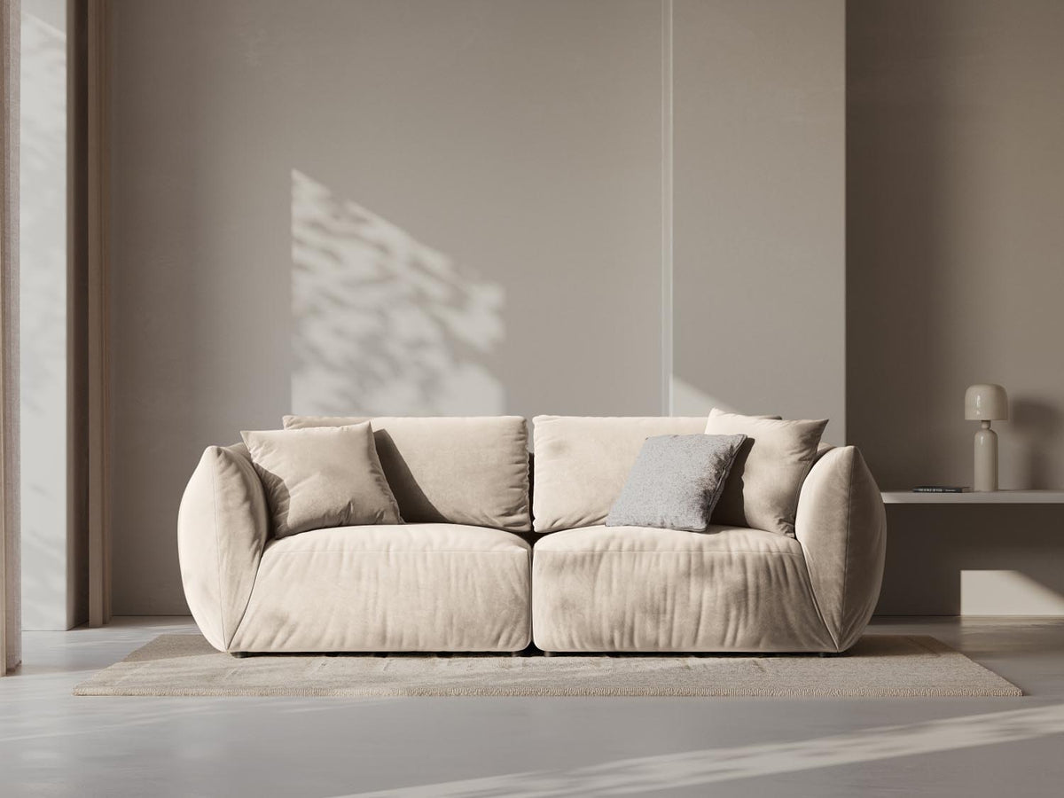 Chris Velour Modular Sofa 3 Sitzer in Ecru-Casino präsentiert im Onlineshop von KAQTU Design AG. 3er Sofa ist von Micadoni