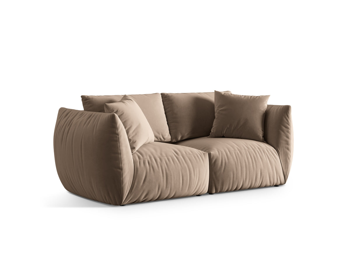 Chris Velour Modular Sofa 3 Sitzer in Light Brown-Casino präsentiert im Onlineshop von KAQTU Design AG. 3er Sofa ist von Micadoni