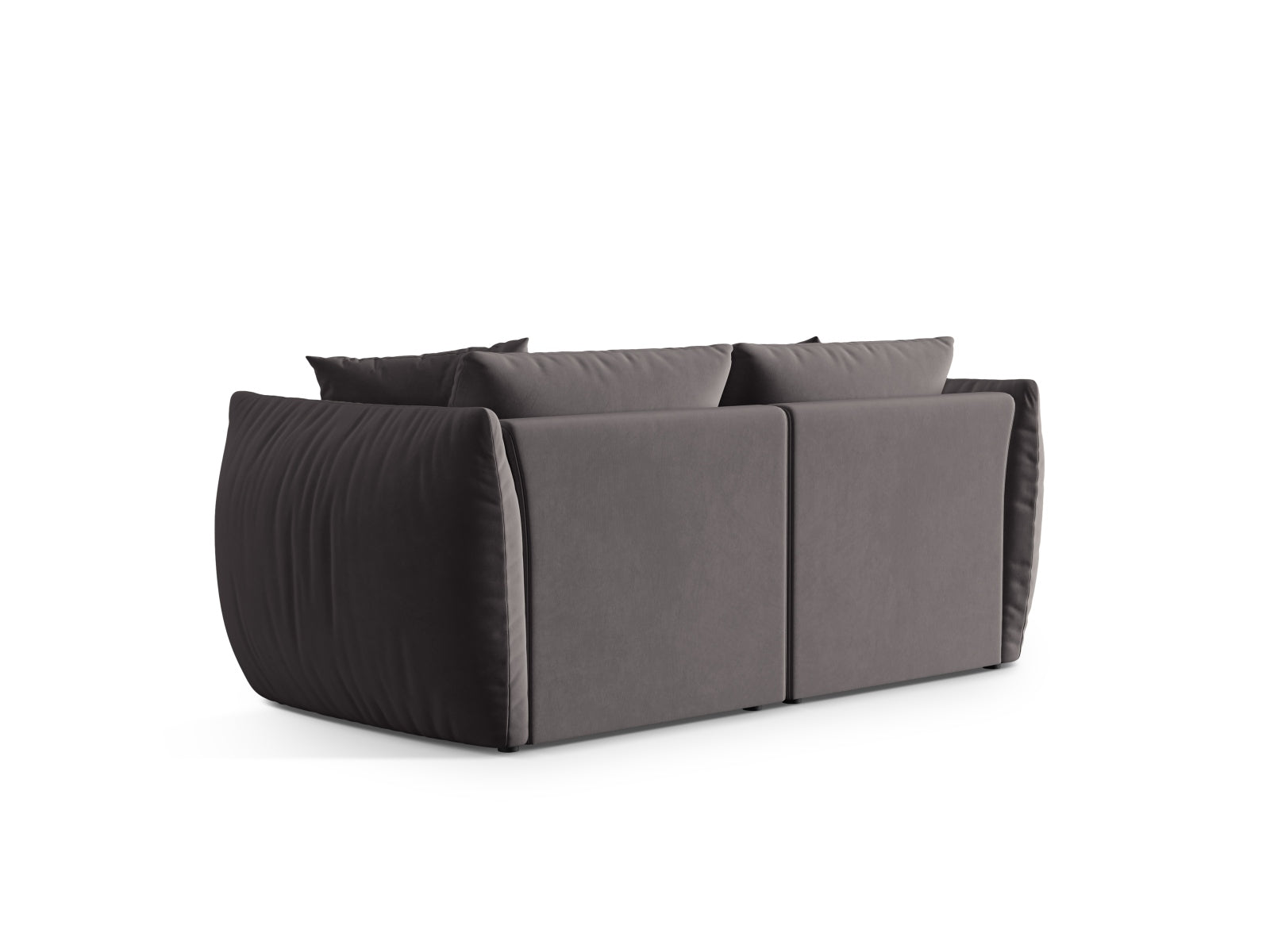 Elegantes 3-Sitzer Sofa Chris Velour in edlem Dunkelgrau, ideal für gemütliche Wohnzimmer, bietet vielseitige Anordnungsmöglichkeiten.