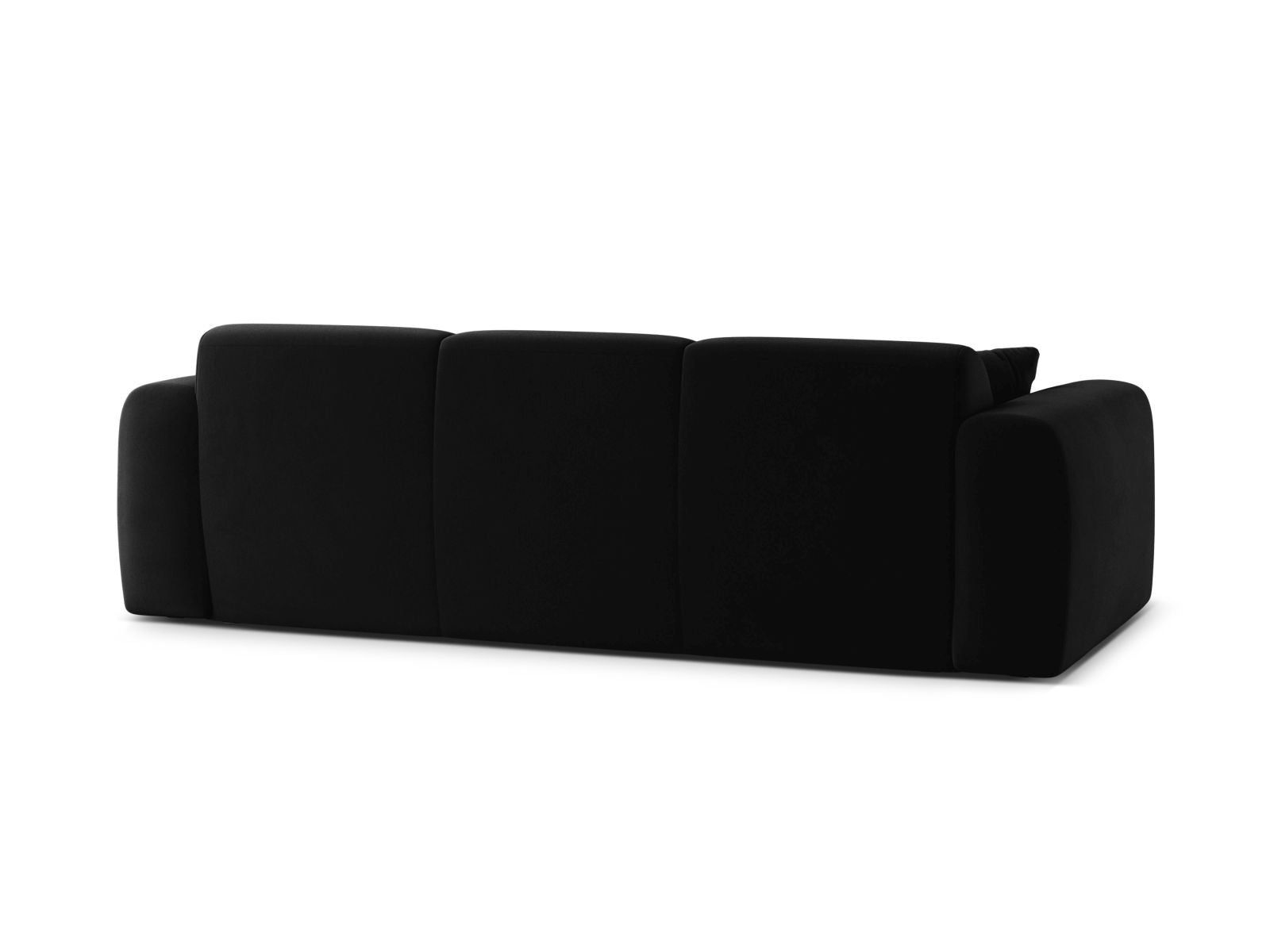 Elegantes 3-Sitzer Sofa Molino in zeitlosem Schwarz, ideal für komfortable Wohnräume und entspannte Stunden, erhältlich bei KAQTU Design AG.