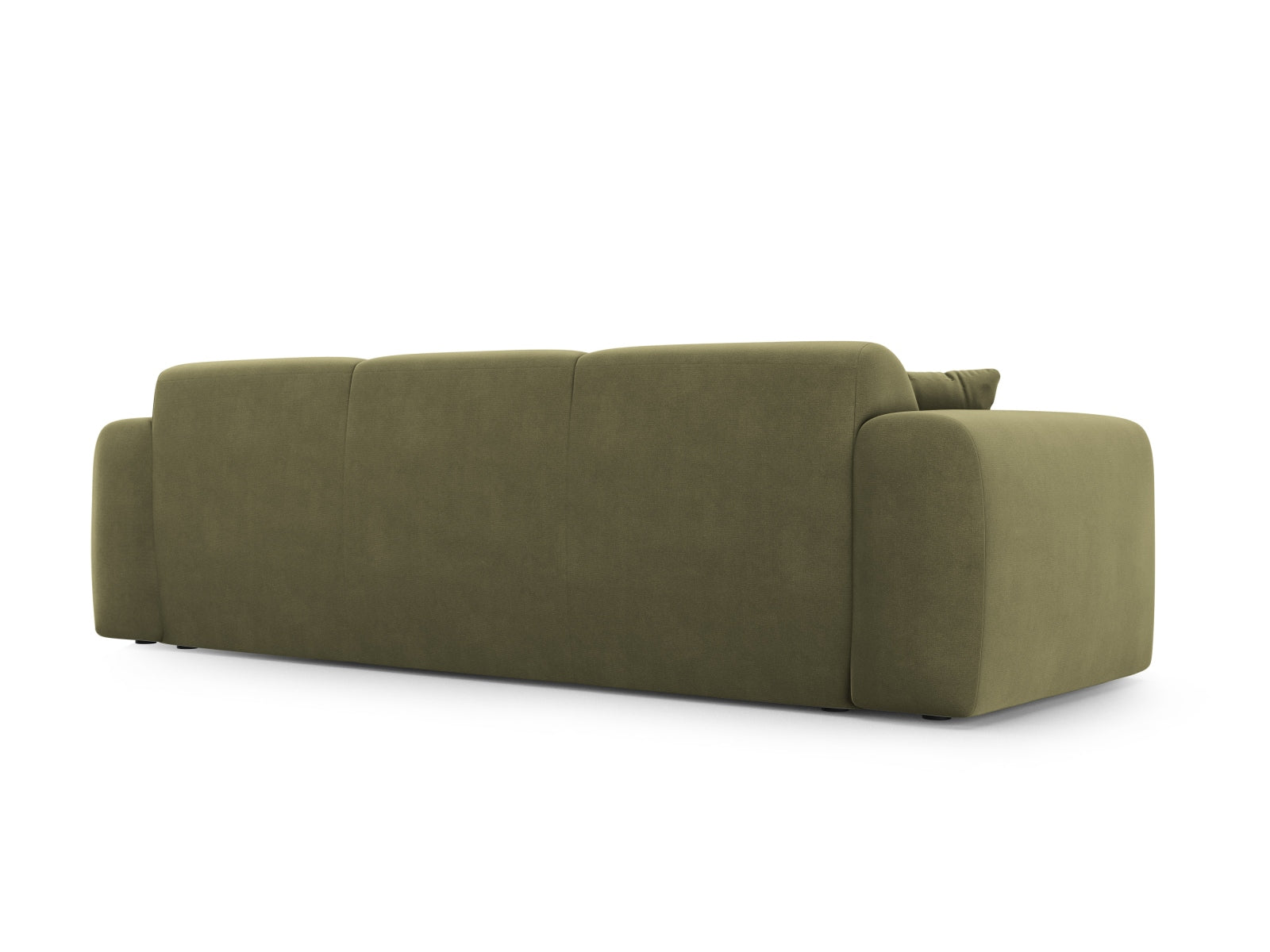 Stilvolles 3-Sitzer Sofa Molino aus weichem Velours in zartem Grün, perfekt für moderne Wohnkonzepte und entspannte Stunden.